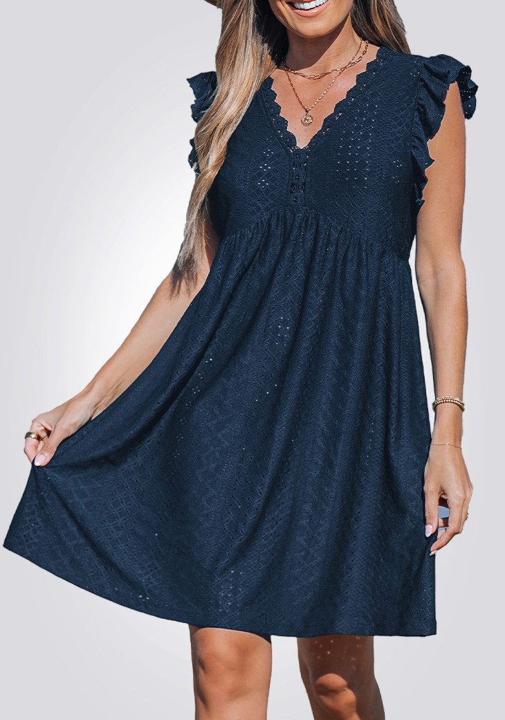Cupshe Strandkleid Spitzenbesetztes ärmelloses Kleid