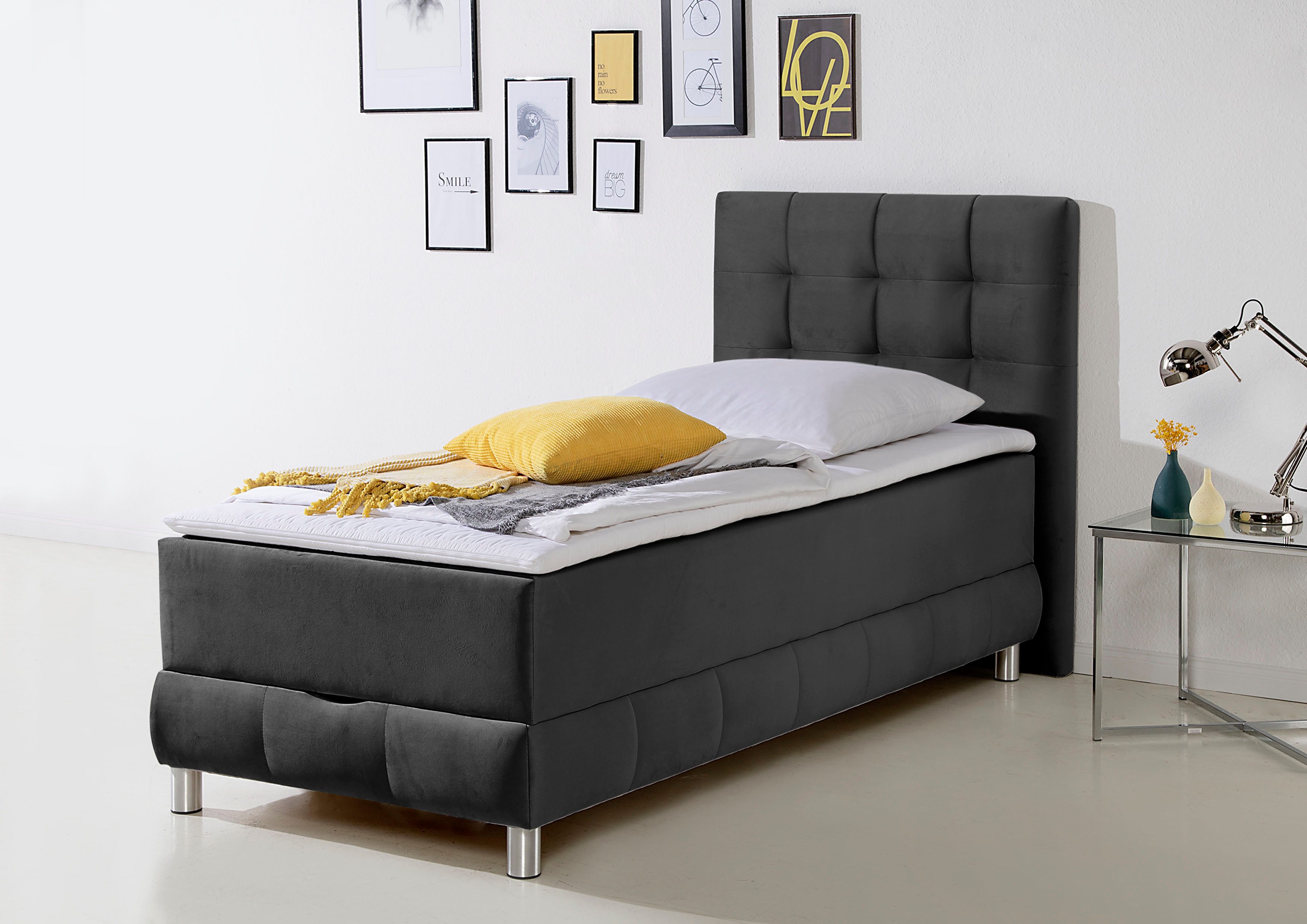 Home affaire Boxbett Vaasa, inkl. Bettkasten & Topper, XXL-Ausführung, Überlänge 220 cm