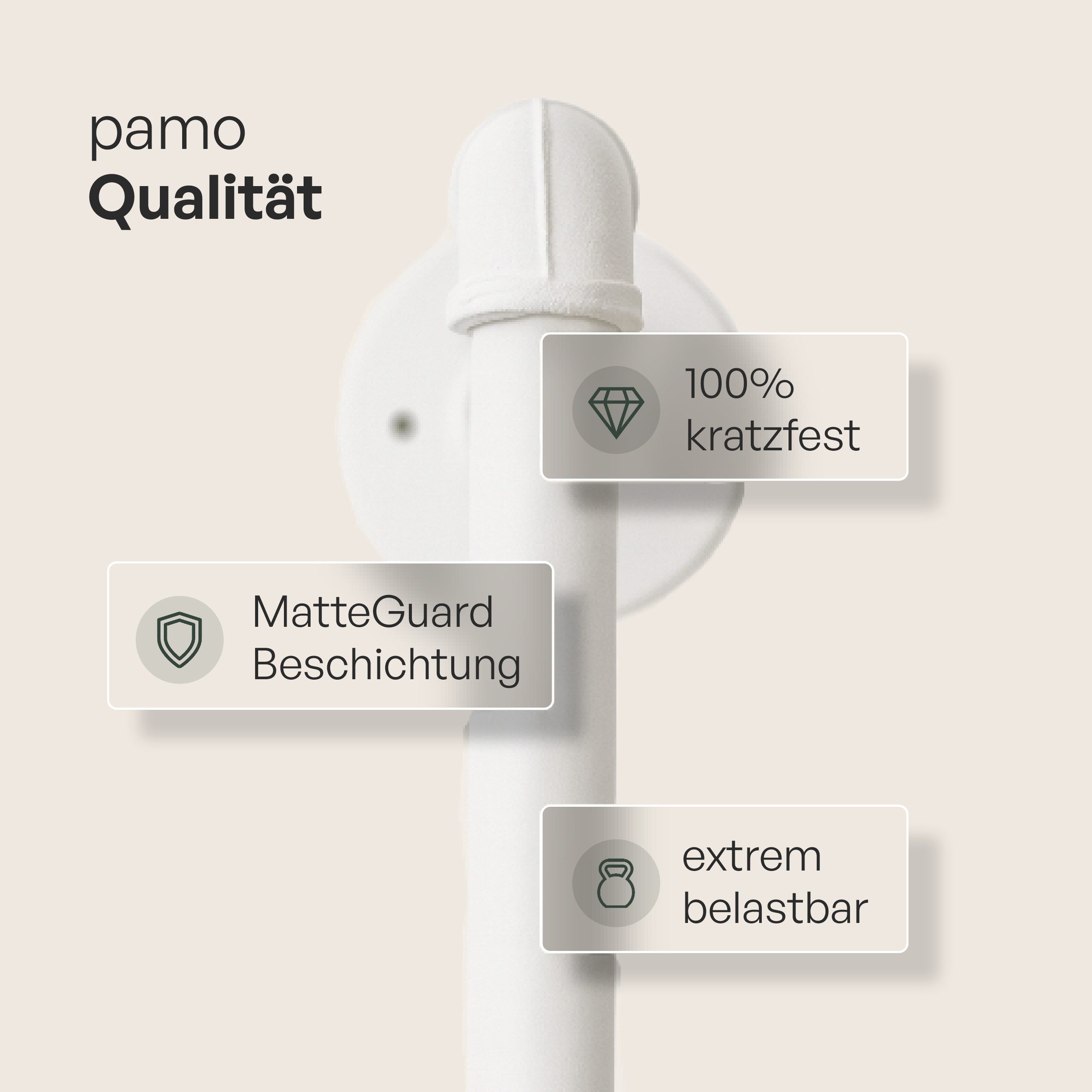 pamo. design Kleiderständer Kleiderständer LAS weiß - freistehende Garderobe, kratzfeste & platzsparende Kleiderstange, stabil, einfache Montage