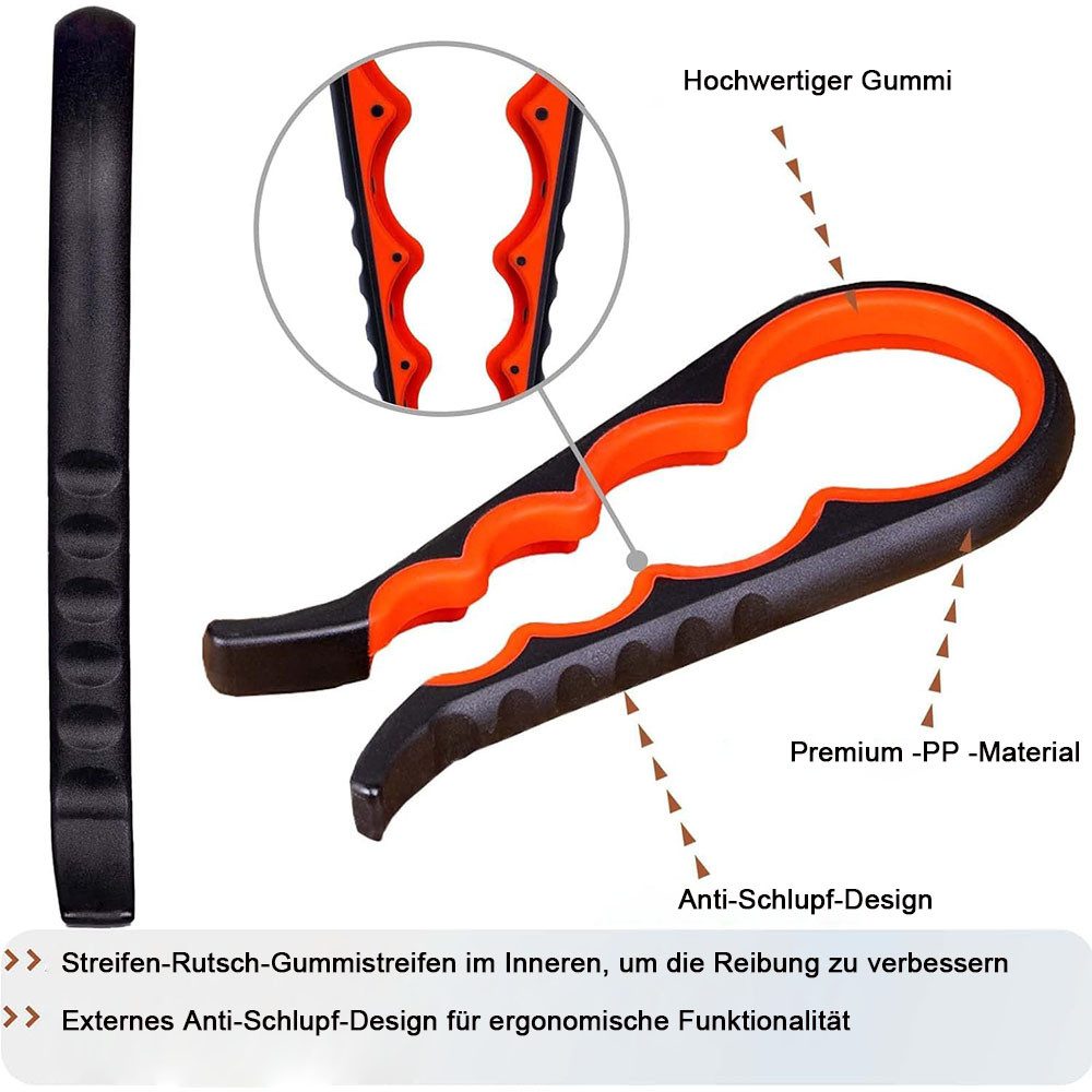 TUWENA Flaschenöffner Glasöffner und Flaschenöffner mit Silikongriffpolster Gummi-Glasöffner