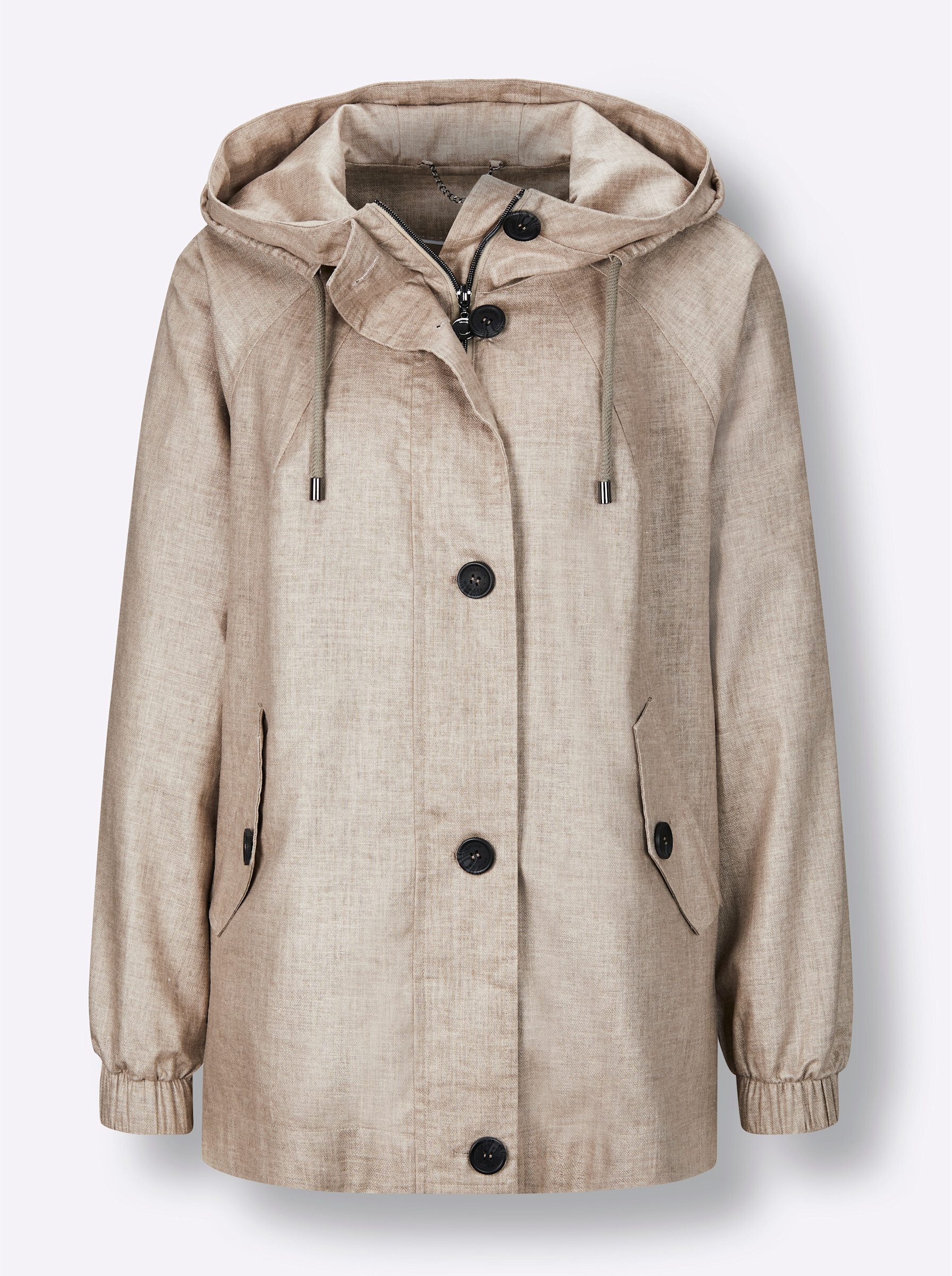 Allwetterjacke Leinen-Viskose-Jacke Langarm