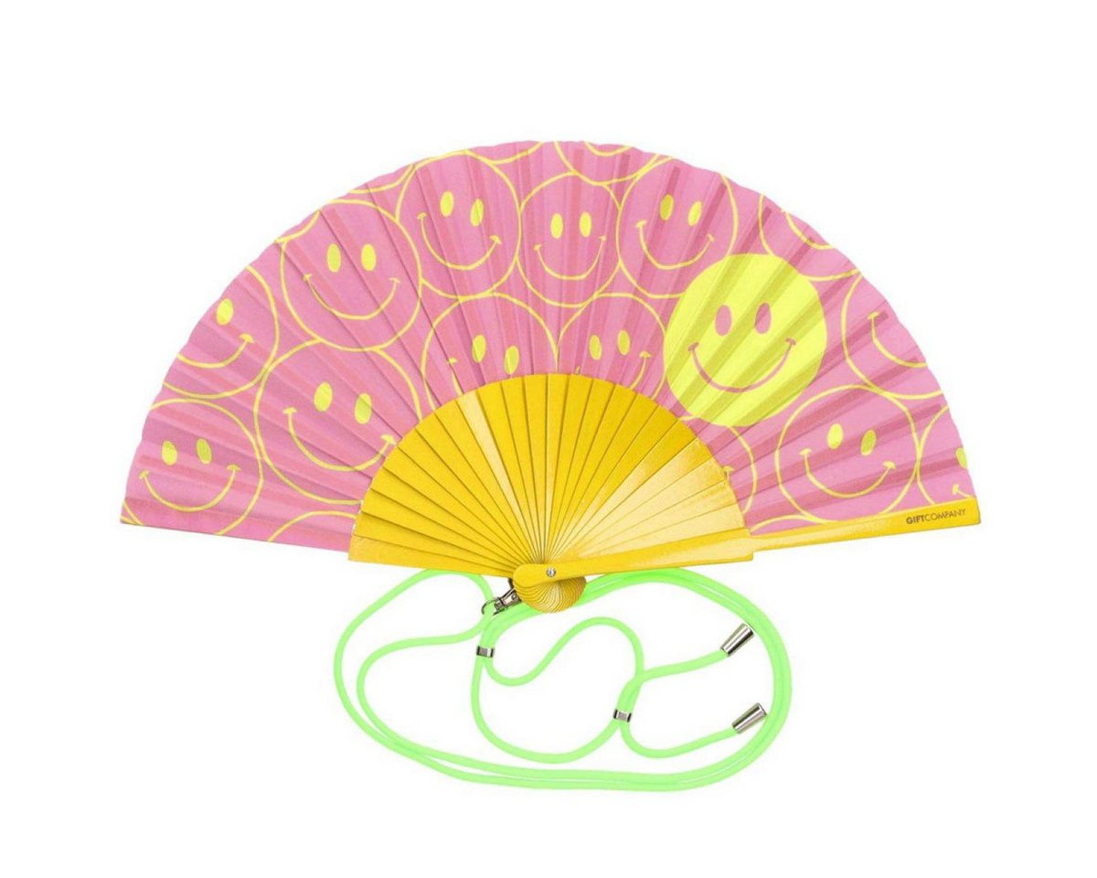 Giftcompany Handfächer Fächer Fififan Smiley Rosa Gelb