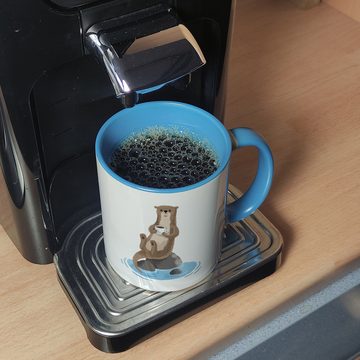 speecheese Tasse Otter Kaffeebecher in hellblau mit niedlichem Fischotter