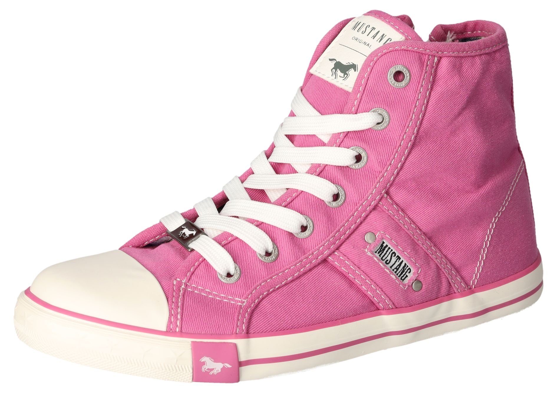 Mustang Shoes High-Top-Sneaker, Freizeitschuh Sneaker, High Top-Sneaker, Schnürschuh mit Label in der Laufsohle