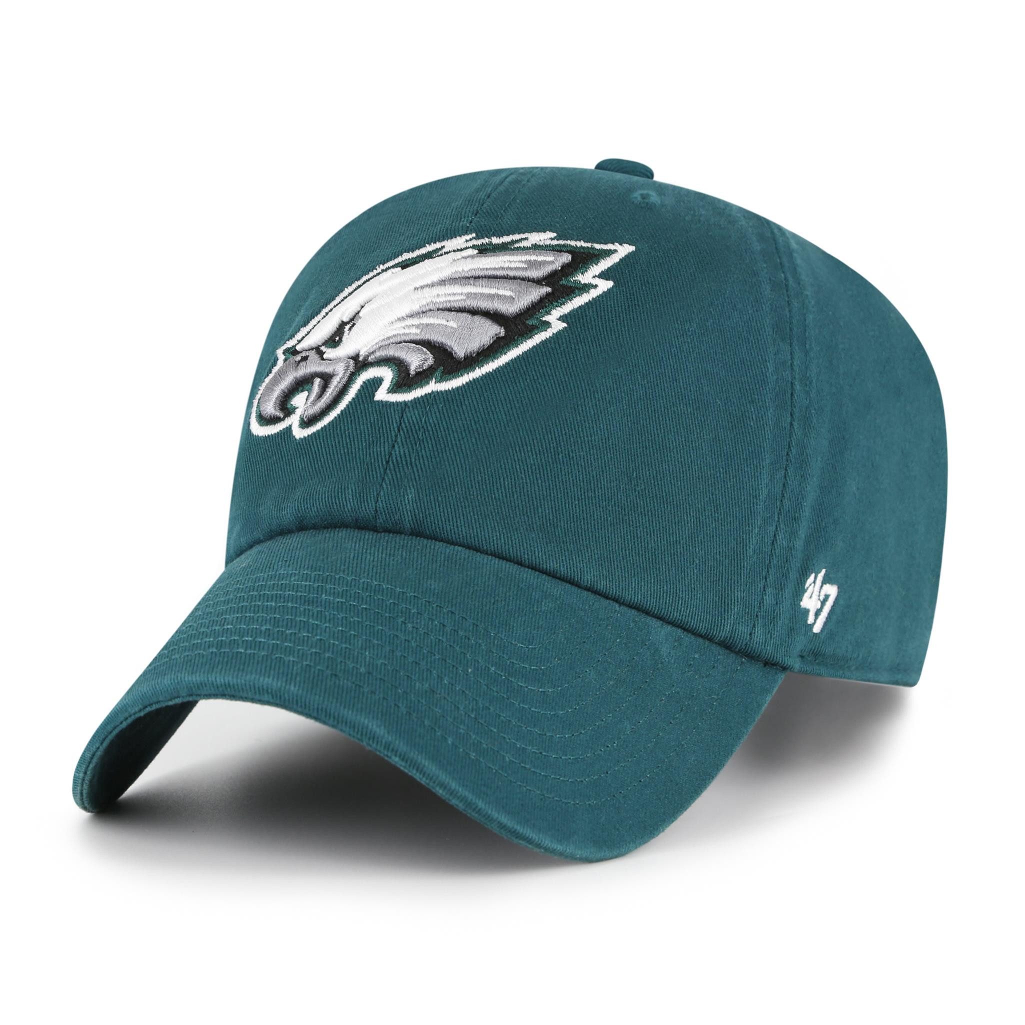 '47 Brand Baseball Cap '47 Brand NFL Cap Philadelphia Eagles '47 CLEAN UP Pacific Green 2 (Basecap, Basecap, Clean Up Cap) Used-Look (Garment Wash)