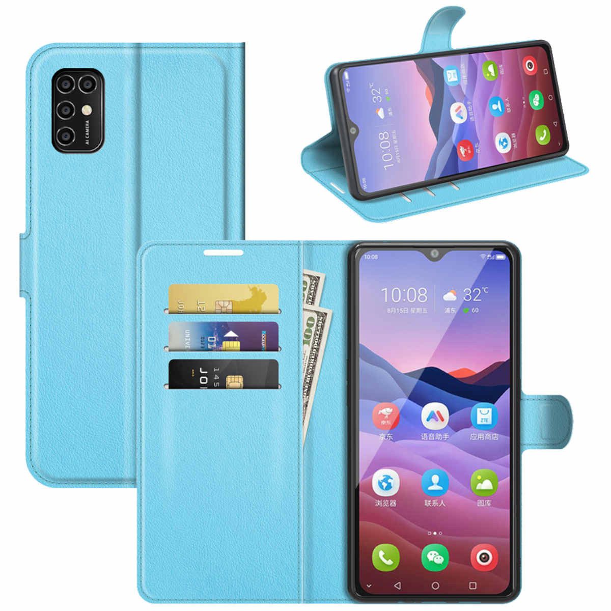 Wigento Handyhülle Für ZTE Blade V2020 Smart Handy Tasche Wallet Premium Schutz Hülle Case Cover Etuis Neu Zubehör