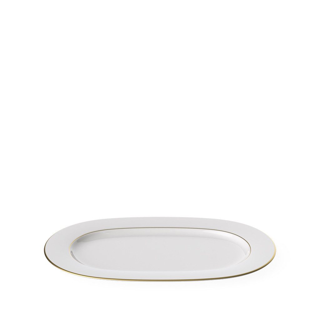 Villeroy & Boch Servierplatte Anmut Platte oval, Porzellan, (1-tlg), Premium Bone Porcelain, spülmaschinenfest, Made in Germany