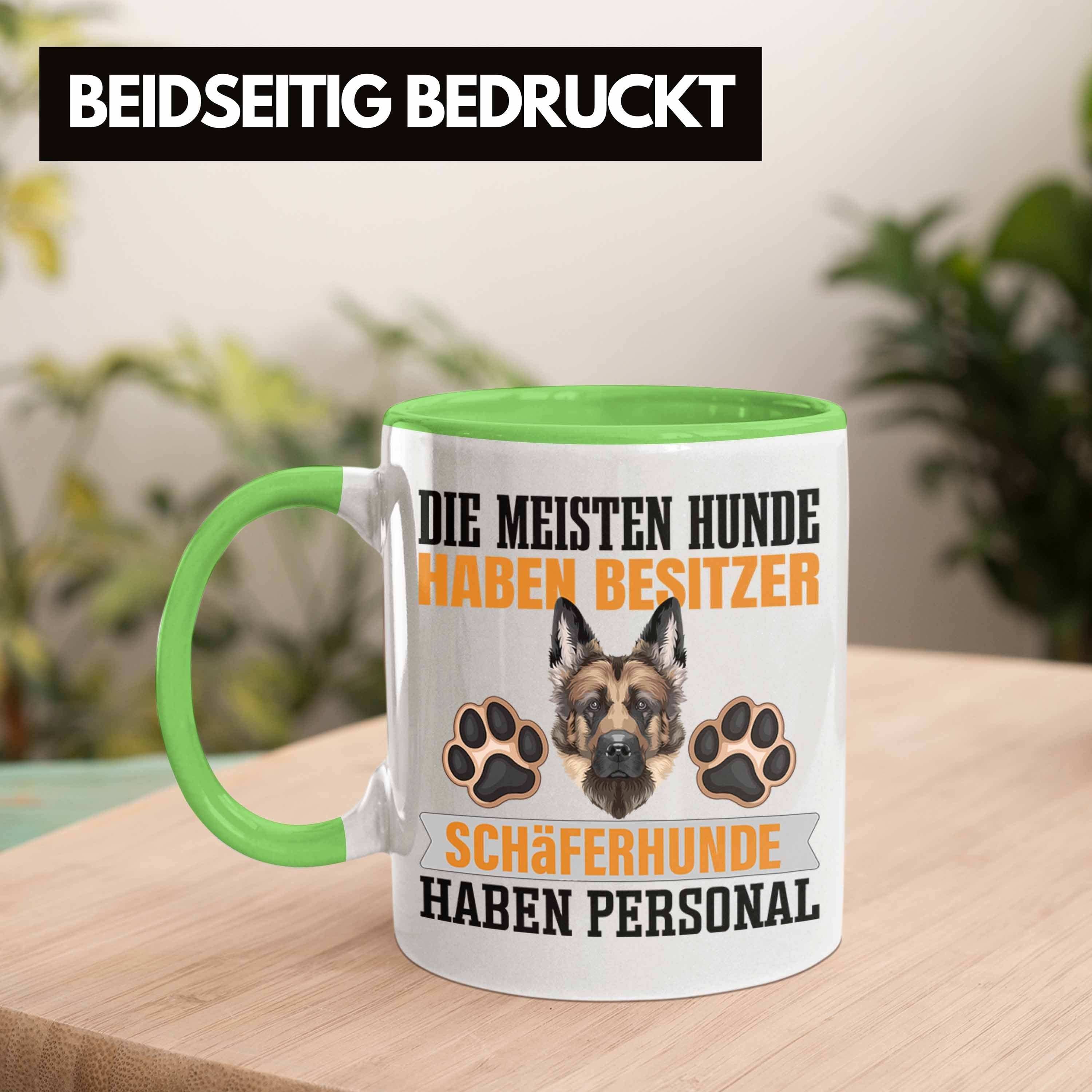 Besit Geschenk Geschenkidee Spruch Tasse Besitzer Lustiger Tasse Trendation Grün Schäferhund