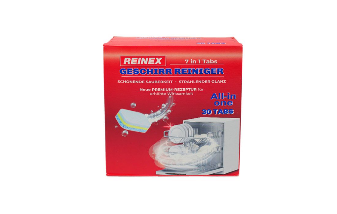 REINEX Geschirr Reiniger Tabs 7in1 – 30 Tabs Geschirrspülmittel