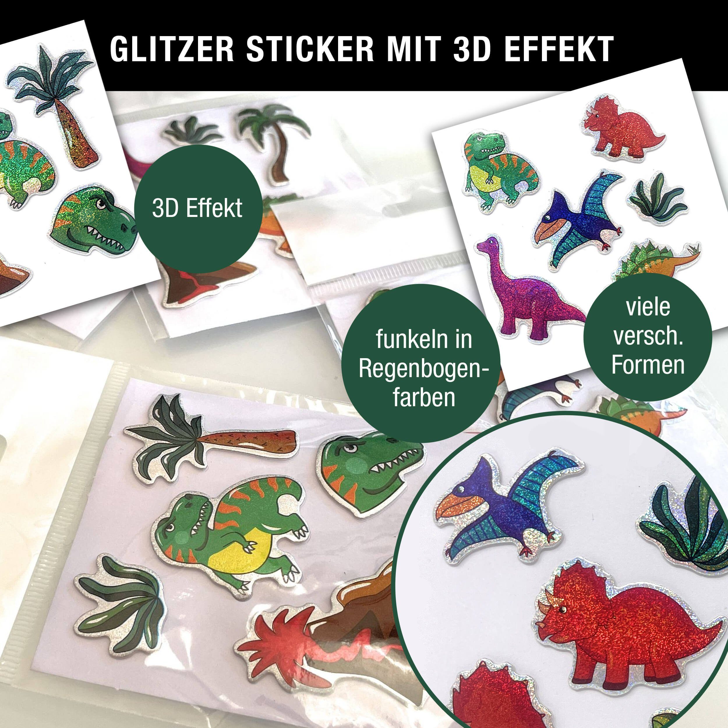 AMLI Armband Dino Schnapparmband Sticker Set, Knickarmbänder und Aufkleber Dinosaurier 10er Set Astro – Bild 5 von 5