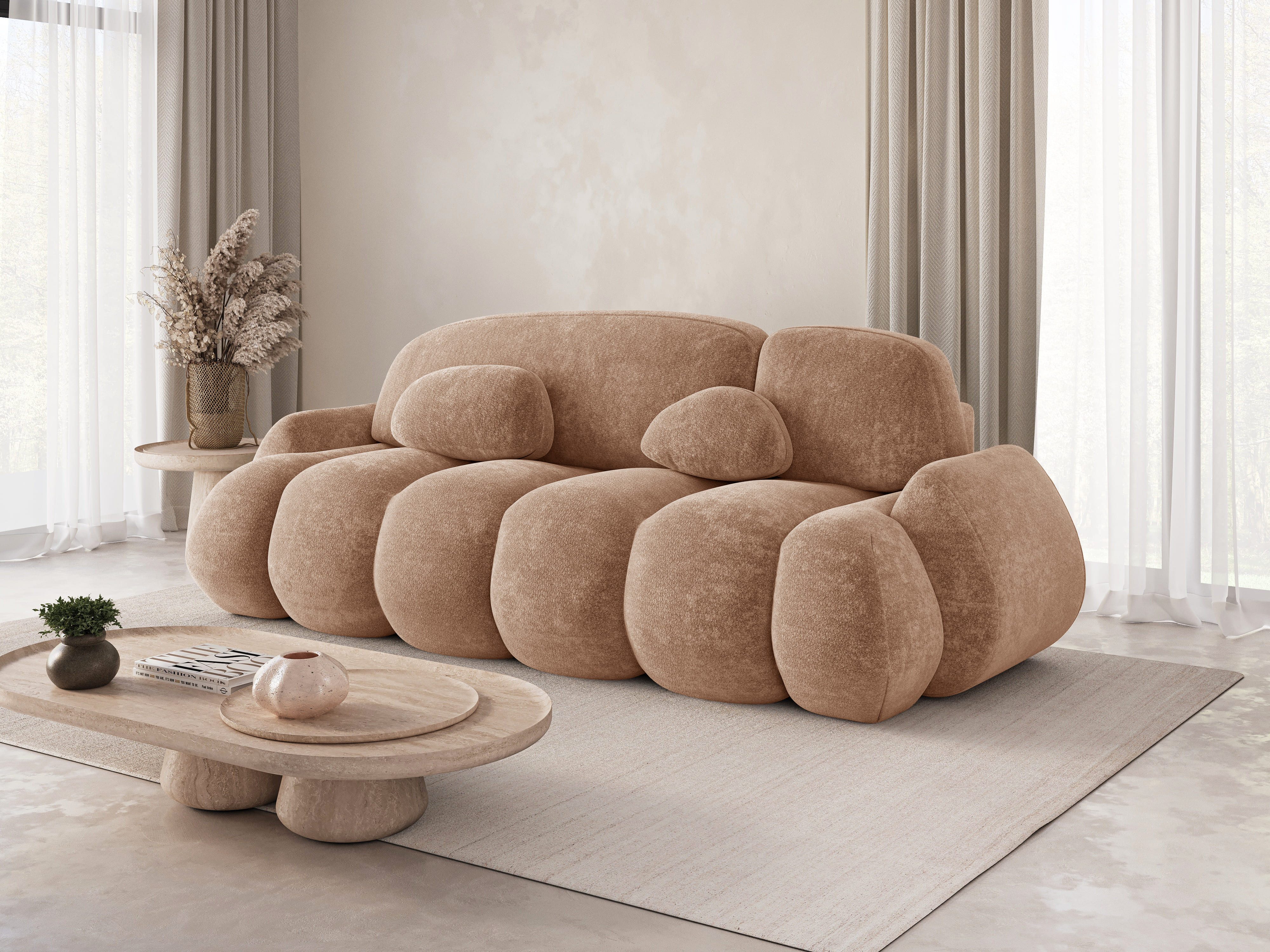 MOEBLO Schlafsofa STONE, Sitzer Sofa mit Schlaffunktion & Komfortpolsterung – Modernes Schlafsofa mit Bettkasten & Zierkissen, Couch Polstermöbel Sitzmöbel Wohnzimmermöbel 3-Sitzer-Sofa Stoffsofa für Wohnzimmer, (BxHxT): 270 x 103 x 113 cm