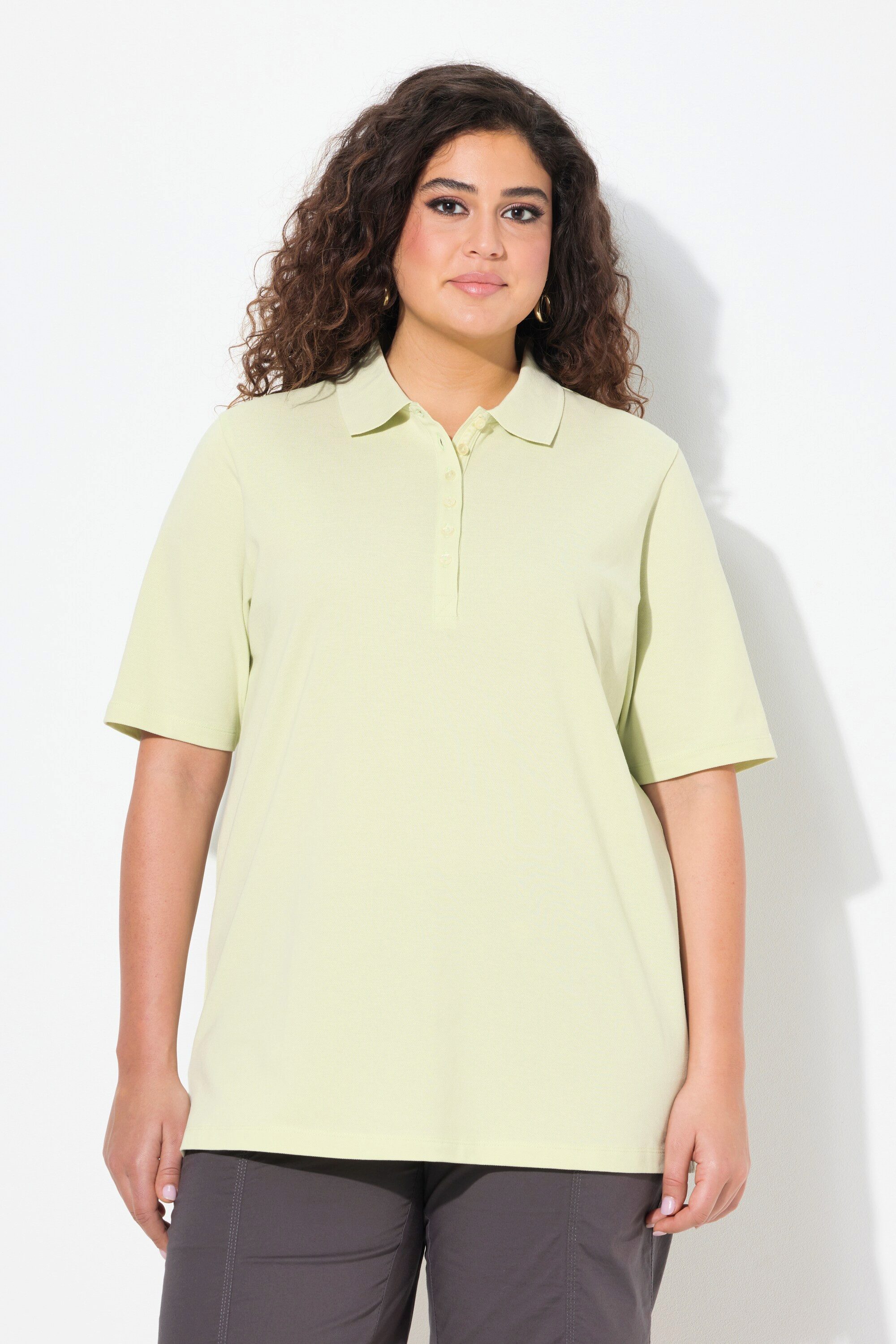 Ulla Popken T-Shirt Poloshirt Piqué Polokragen günstig online kaufen