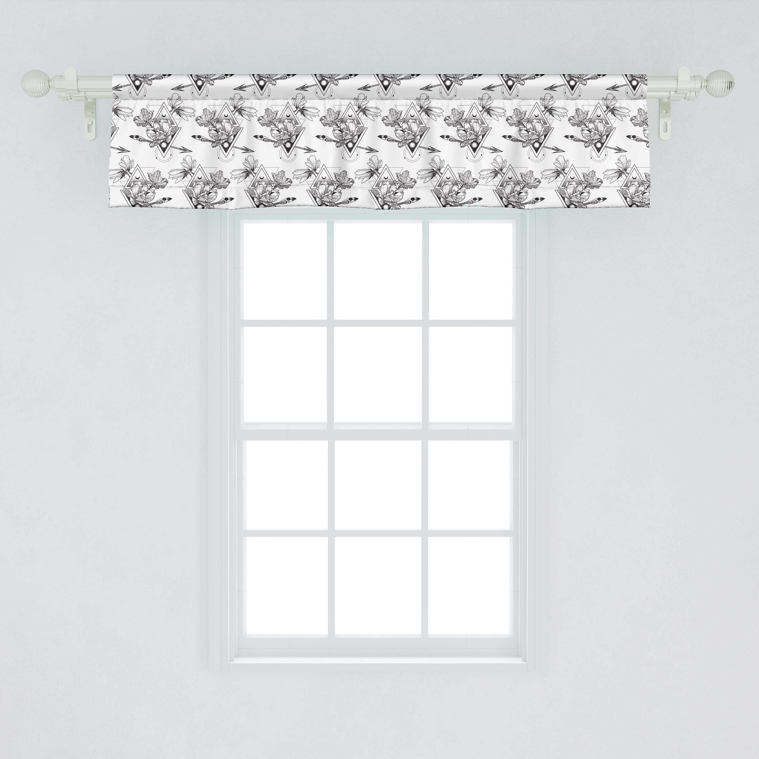 Vorhang Microfaser, Dekor Mystic floral Volant Scheibengardine Abakuhaus, Küche mit Stangentasche, Alchimie für Schlafzimmer