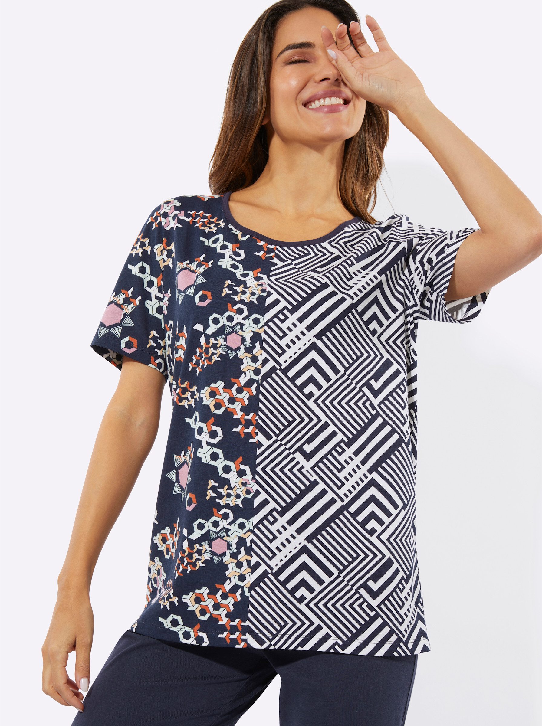 Sieh an! Schlafanzug Capri-Schlafanzug Kurzarm