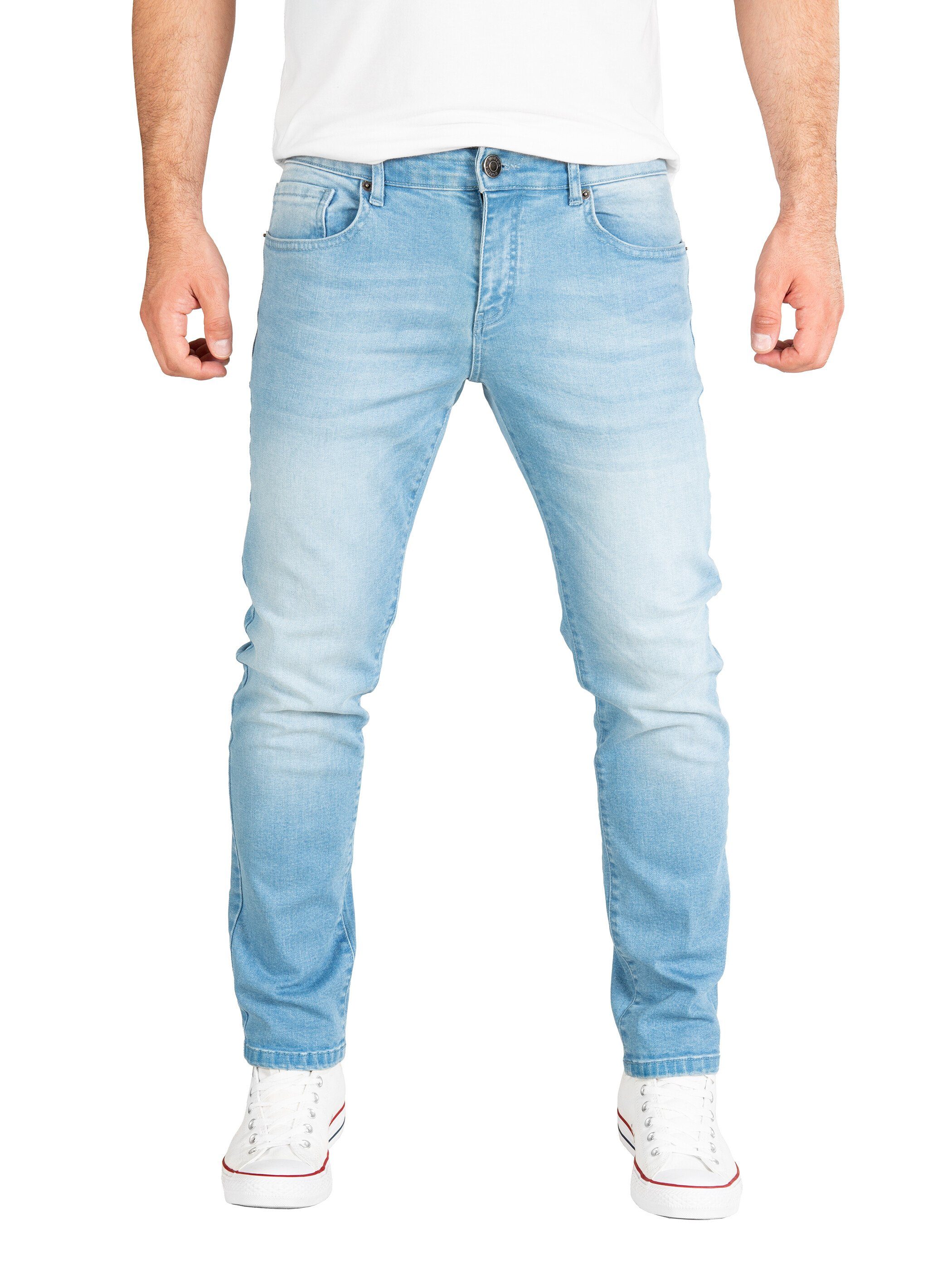 Yazubi Slim-fit-Jeans Akon Herren Jeans modernen Slim Fit Jeanshose mit Stretch Blau (Blue Shadow 174020)