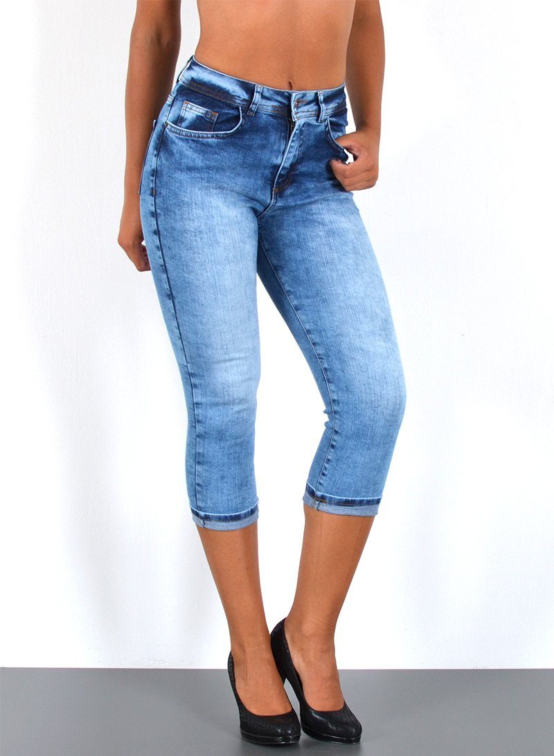 ESRA Caprijeans Damen 3/4 Capri Jeans günstig online kaufen
