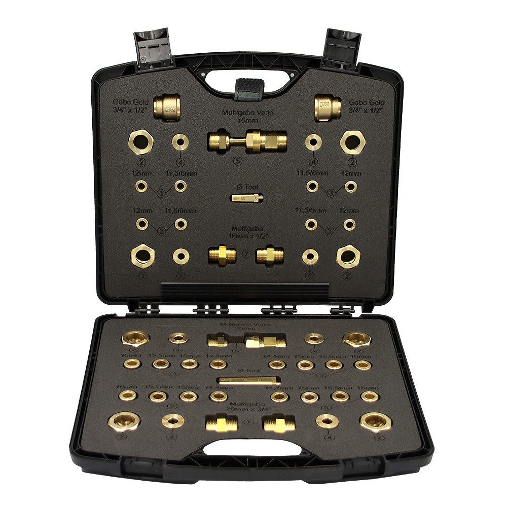 GEBO Rohrreinigungsspirale Multigebo Reparaturkoffer 16mm und 20mm für Mehrschichtverbundrohre, L: 0 cm