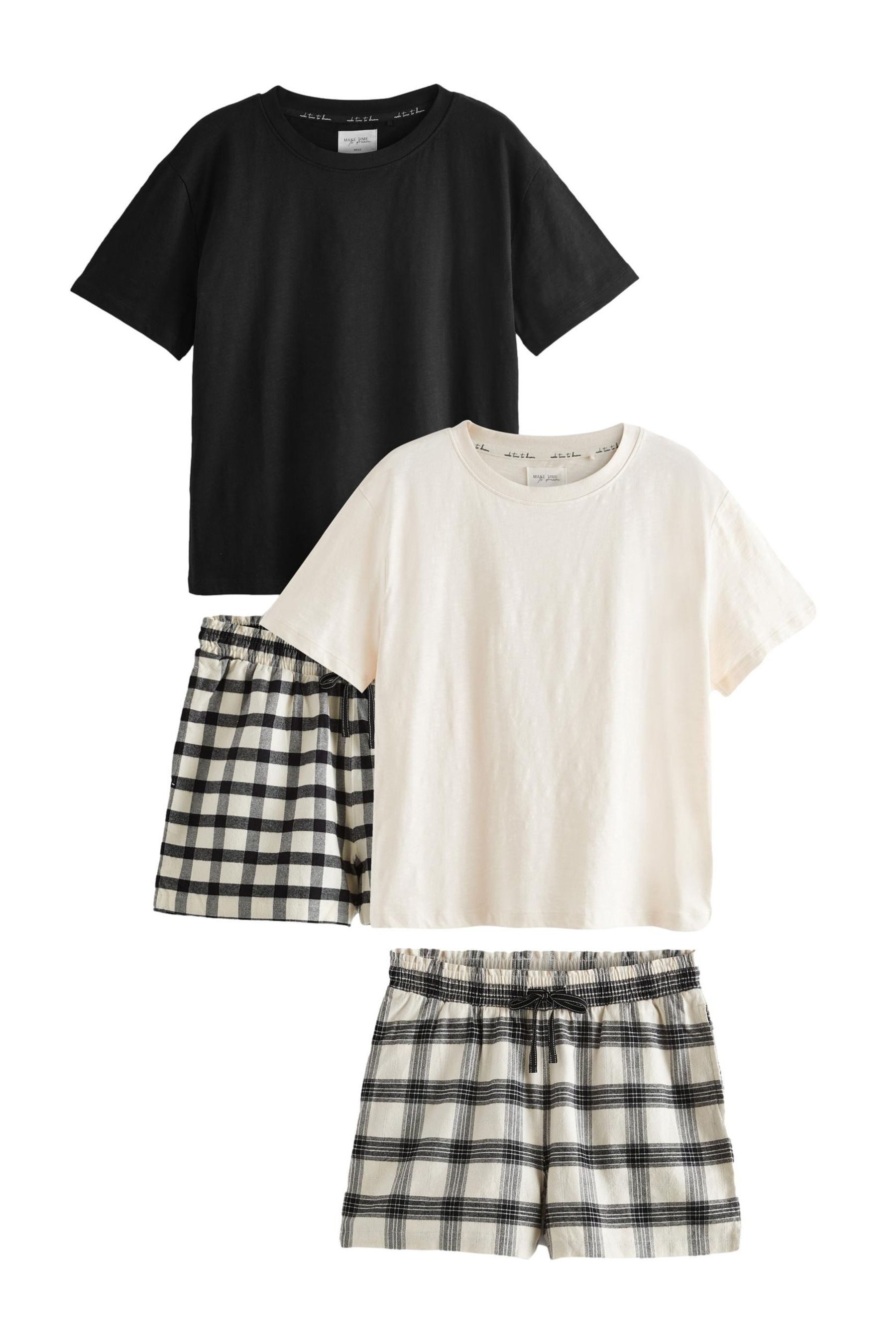 Pyjama Kurzer Schlafanzug aus 100 % Baumwolle, 2er-Pack