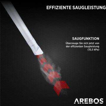 Arebos Aschesauger Kaminsauger inkl. HEPA Filter, Saug- und Blasfunktion, 1000,00 W, beutellos
