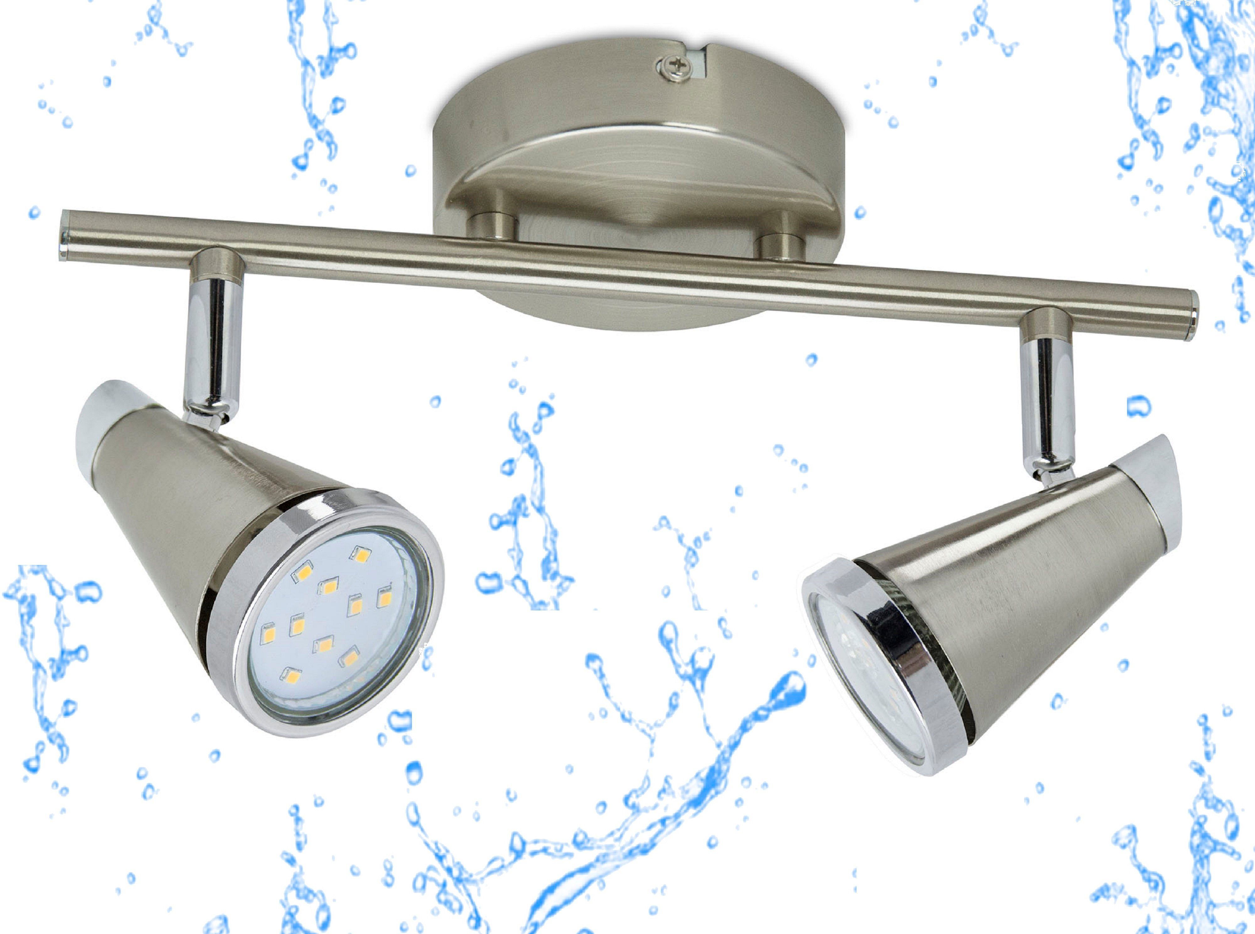 TRANGO LED Deckenstrahler, 2-flammig 1009-22 Badleuchte WET IP44 Bad Decken günstig online kaufen