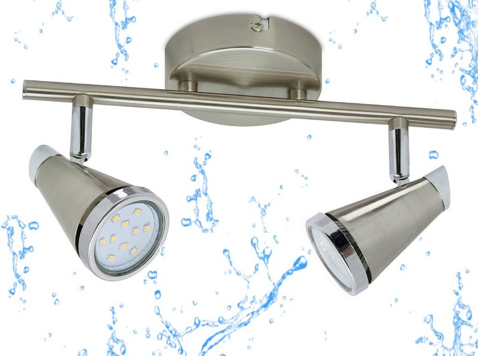 TRANGO LED Deckenstrahler, 2-flammig 1009-22 LED Badleuchte IP44 Bad