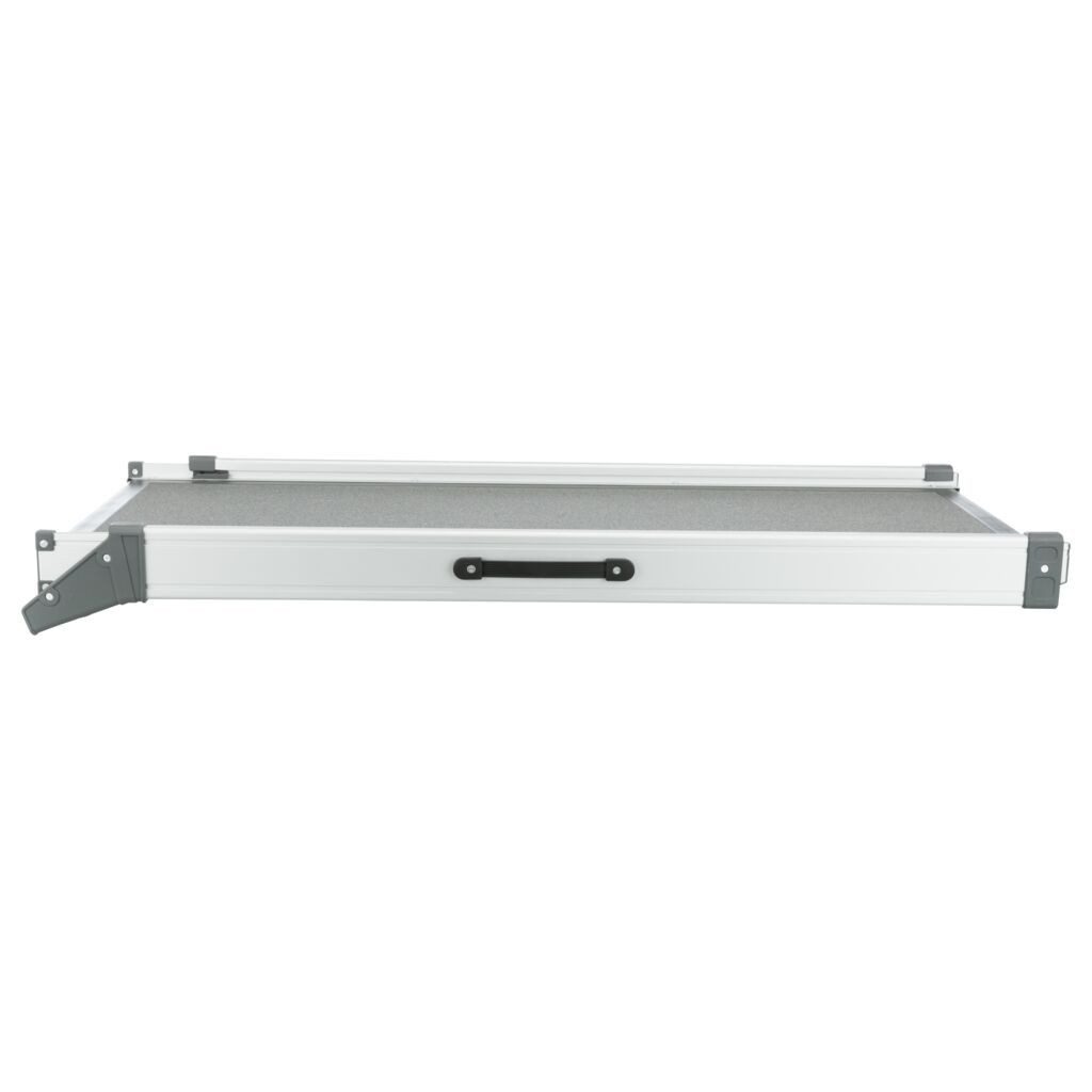 TRIXIE Hunderampe 2-fach Teleskop-Rampe, Aluminium/Sandpapier - grau - 43 × 100–180 cm