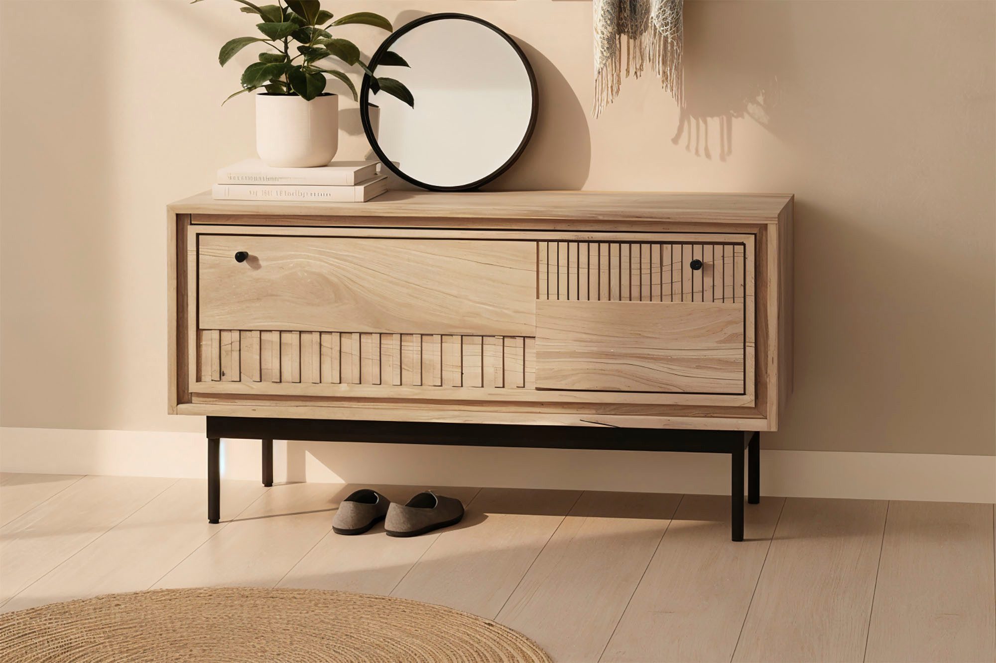 SIT Schuhschrank (1-St) mit dekorativen Lamellen-Schnitzereien