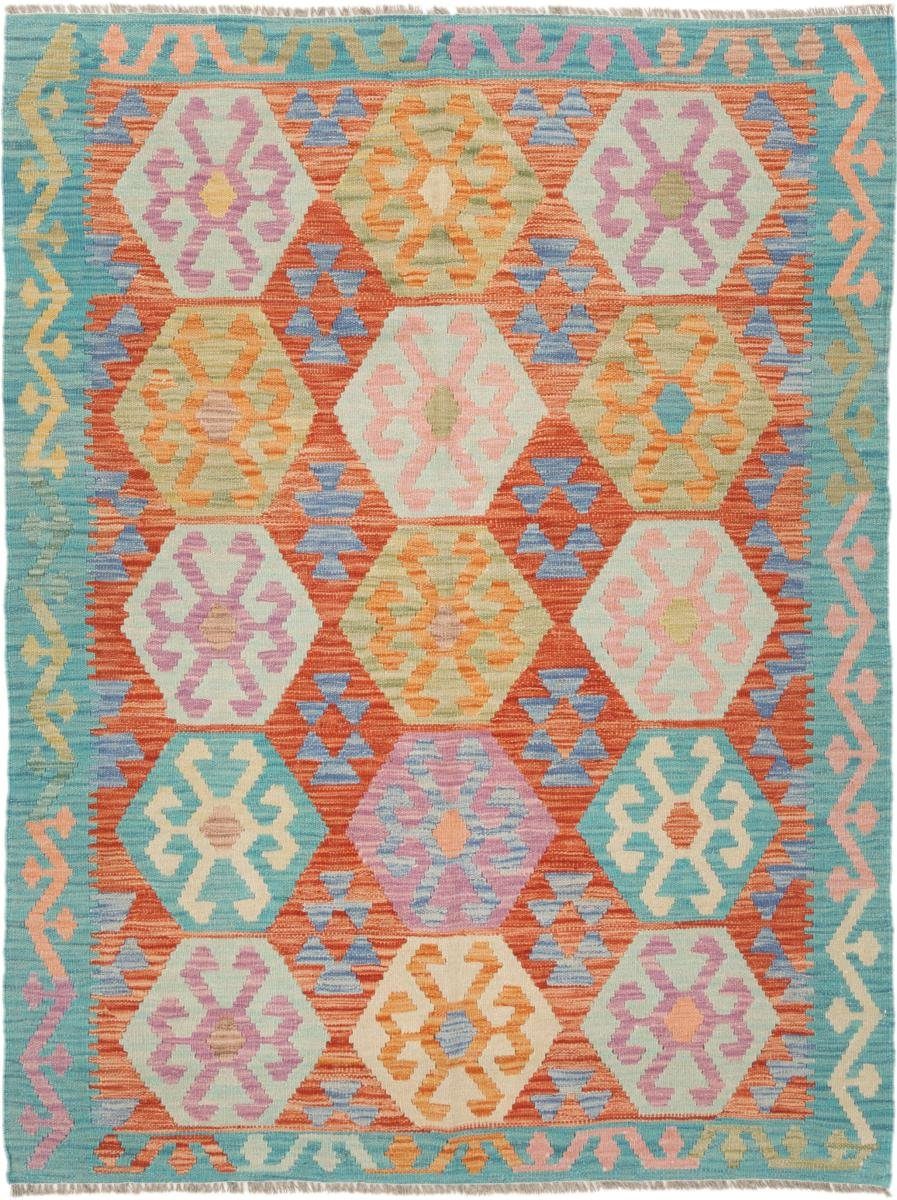 Orientteppich Kelim Afghan 132x175 Handgewebter Orientteppich, Nain Trading, rechteckig, Höhe: 3 mm