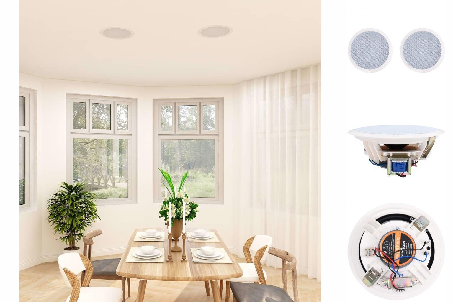 vidaXL Einbaulautsprecher für Decke und Wand mit Hochtöner 2 Stk 360W Lautsprecher