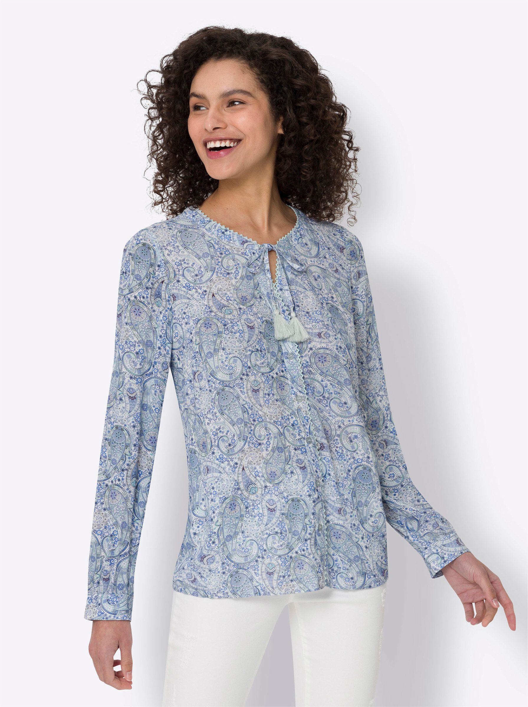 Klassische Bluse Druckbluse