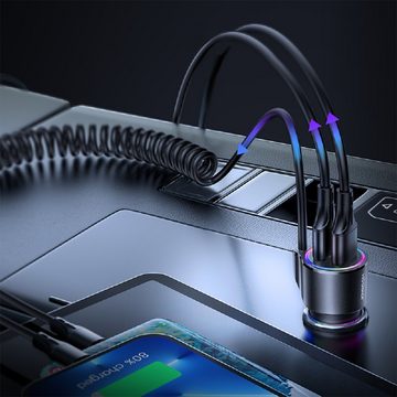 JOYROOM 3-in-1 Auto-Schnellladegerät mit USB-C-Kabel 1,5 m 17 W schwarz Smartphone-Ladegerät