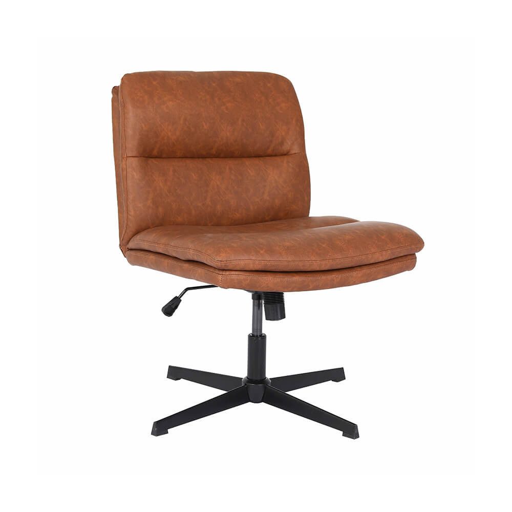HOME DELUXE Drehstuhl LUYA, höhenverstellbar, Retro - Bürostuhl, Schreibtischstuhl im Cognac-Ton
