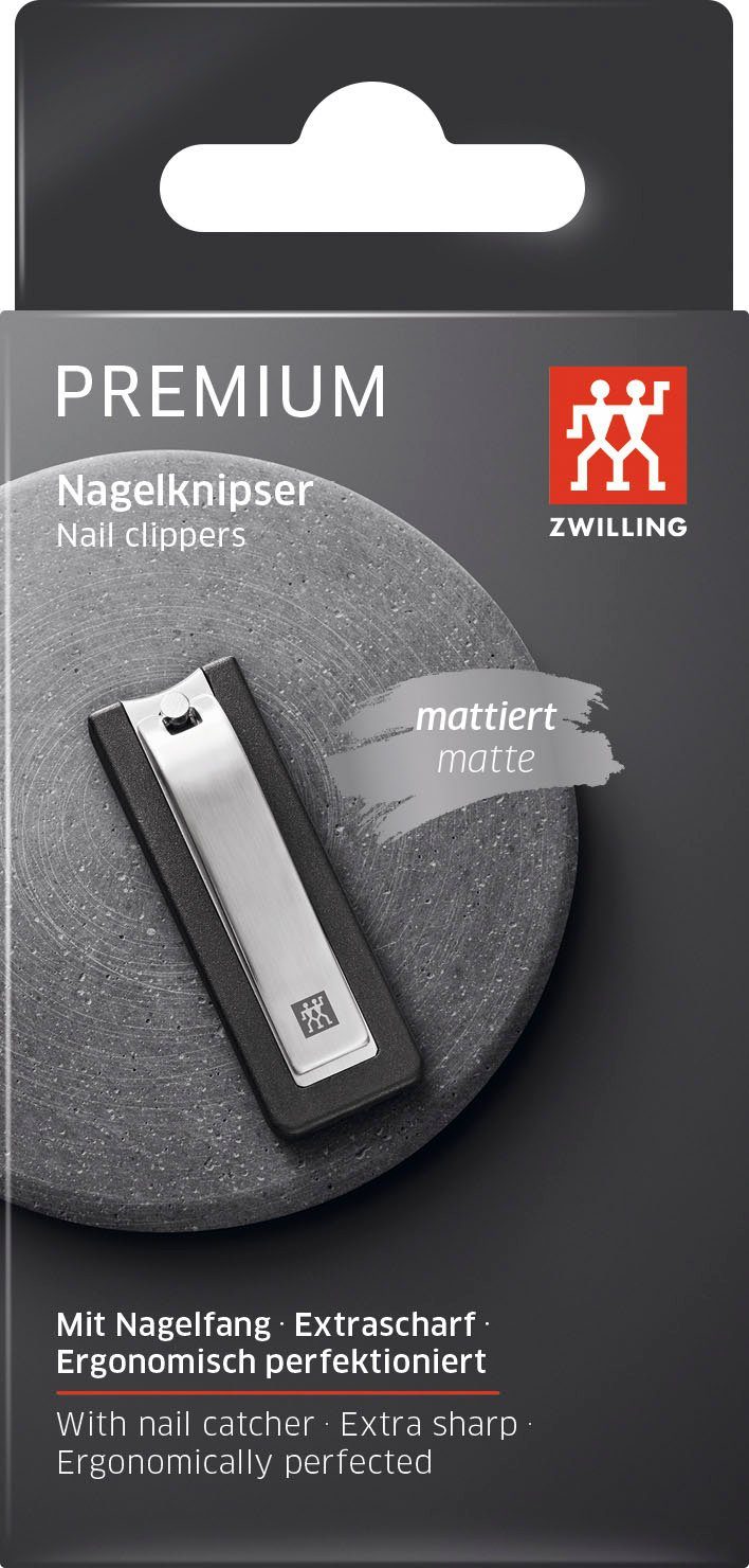 Zwilling Nagelknipser TWIN BOX PRIME SCHWARZ 65MM, Integrierte Nagelfeile  und praktische Auffangbox für abgeknipste Nägel