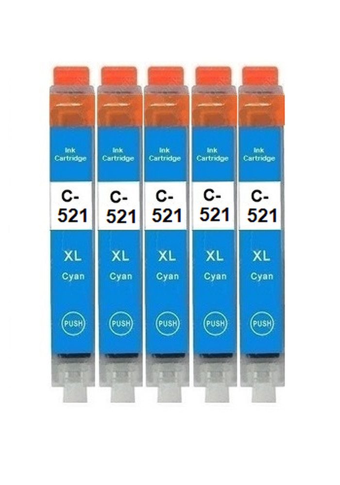 inkpro Kompatible Druckerpatronen PGI-520 und CLI-521 Tintenpatrone (für Canon Pixma IP3600, IP4600, IP4600 X, IP4700, MP540, MP550, MP560, MP620, MP630, MP640, MP640 R, MP980, MP990, MX860, MX870, 5-tlg., PGI-520 CLI-521 schwarz, cyan, magenta, gelb, grau)