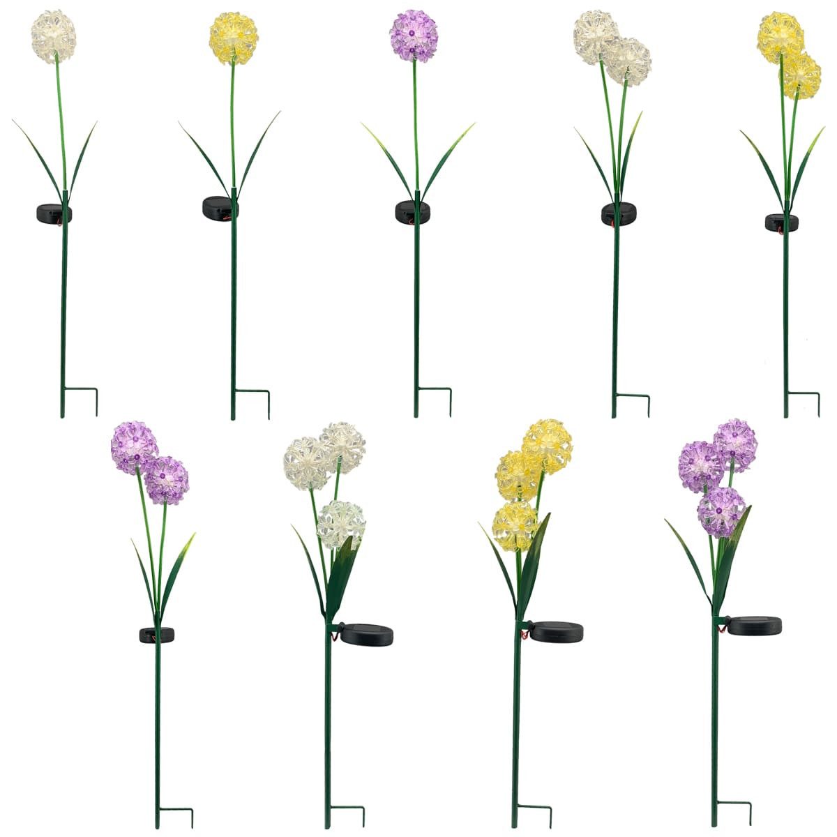 matches21 HOME & HOBBY Gartenstecker Solarstecker Allium 1 Blüte weiß (1-St) Leuchtend – Bild 4 von 4