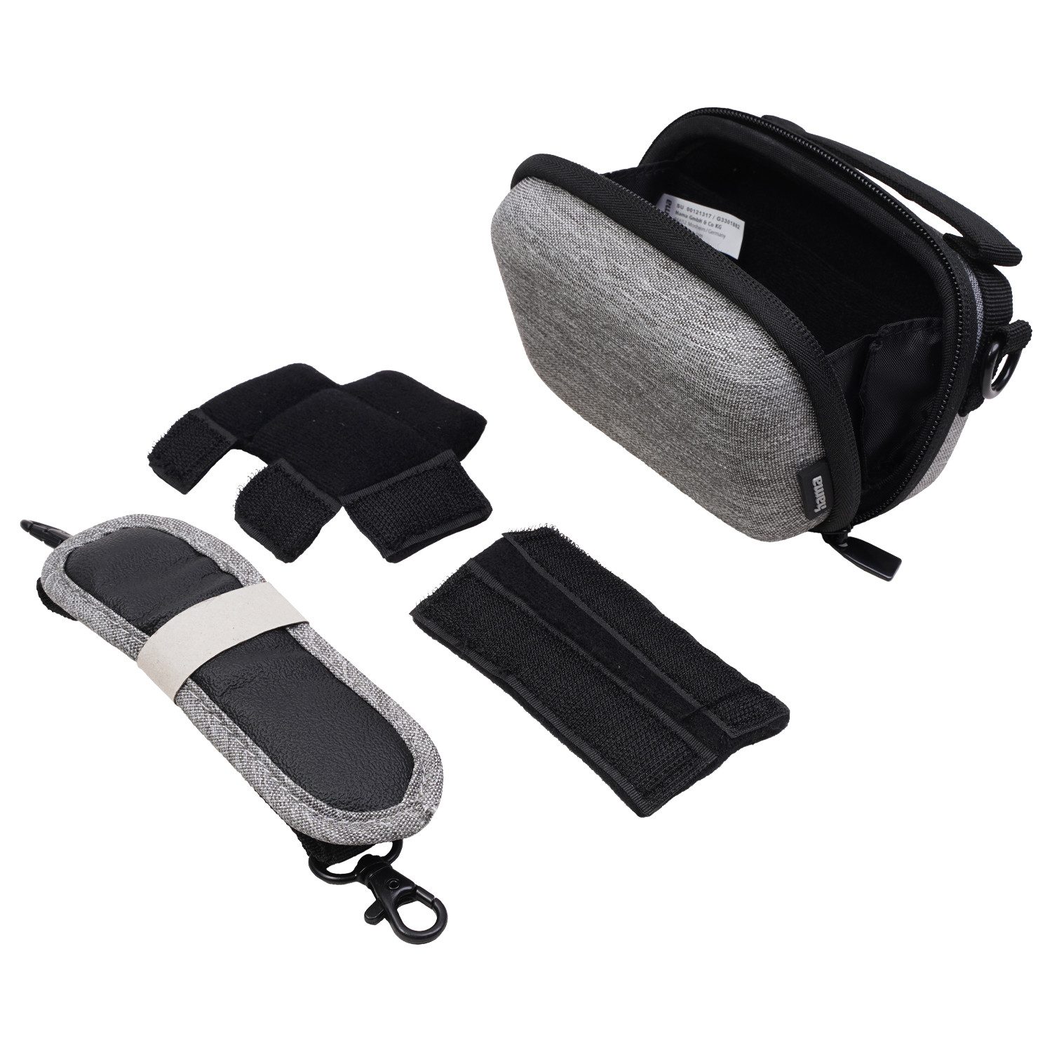 Hama Kameratasche Hardcase Ambato 80R Kamera-Tasche Grau, Schutz-Hülle Cover Foto-Etui Camera-Bag Gürtelschlaufe Digital-Kamera