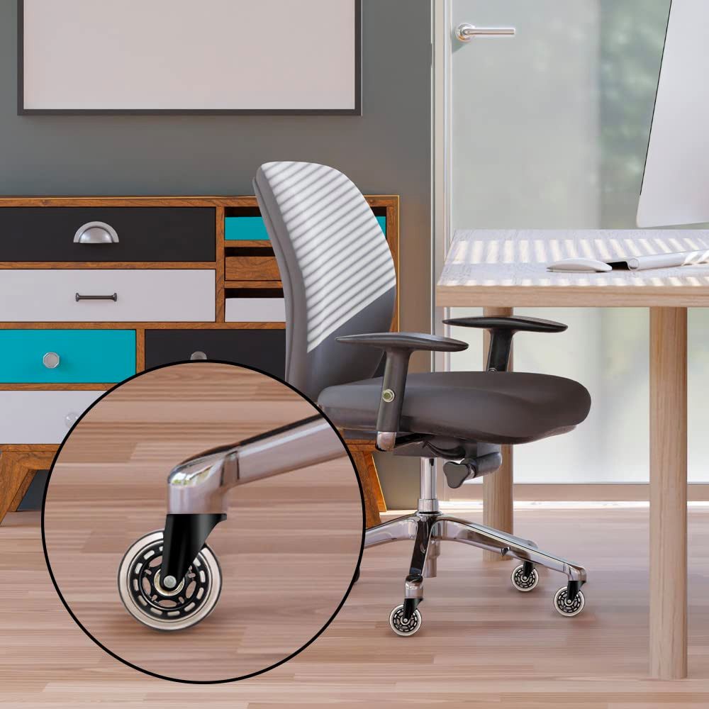 addhome Schwerlastrolle 5er Set Bürostuhlrollen 10x22mm Leise Hartbodenrollen 73mm Ø & 35mm, Premium Ersatzrollen für Parkett & Teppich Gaming- & Bürostuhl Set – Bild 5 von 5