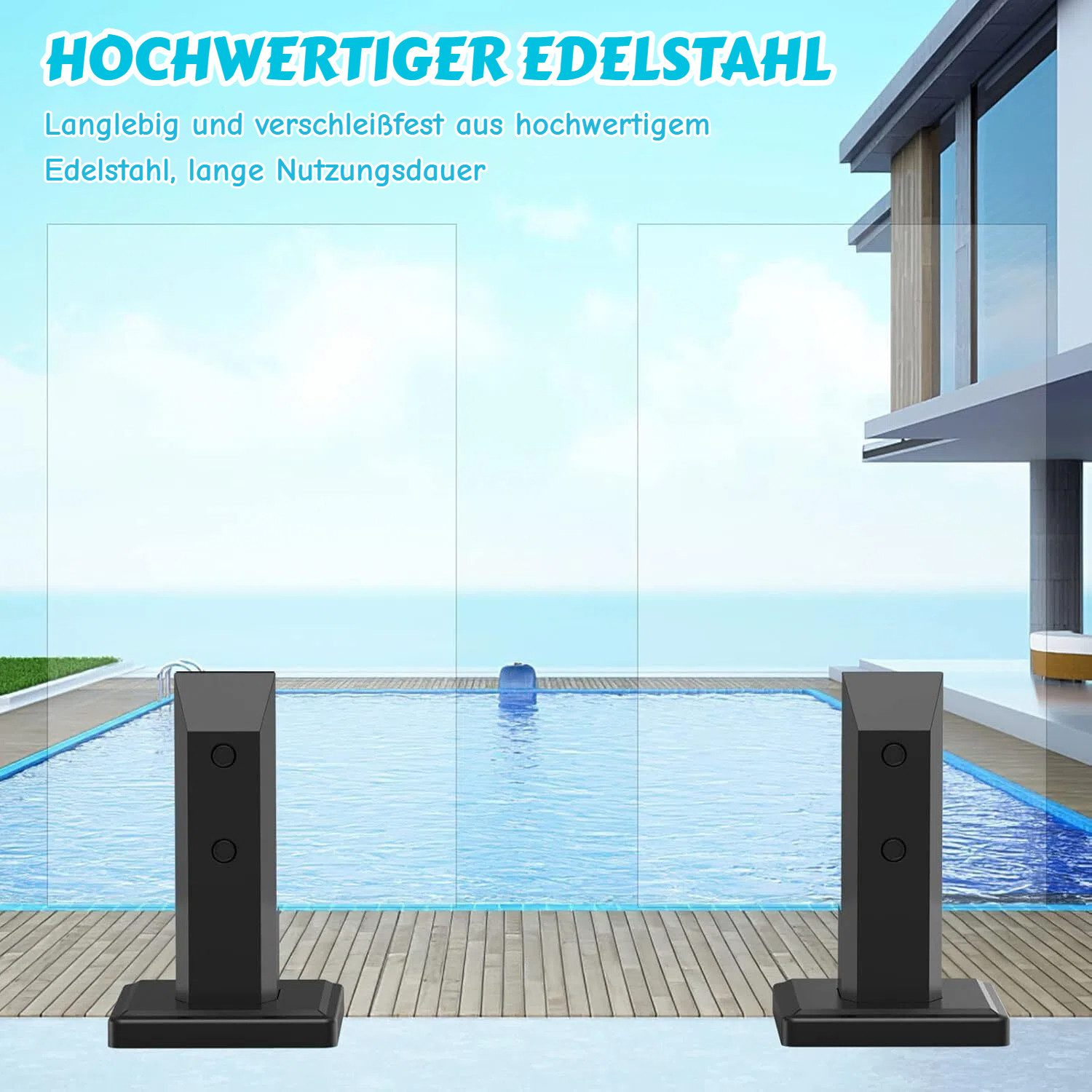 Thumbnail - BlingBin Abstandshalter Glashalter Edelstahl, 304 Balkongeländer Edelstahl,Boden Glasklemme (4 Stück Boden Glasklemme mi...