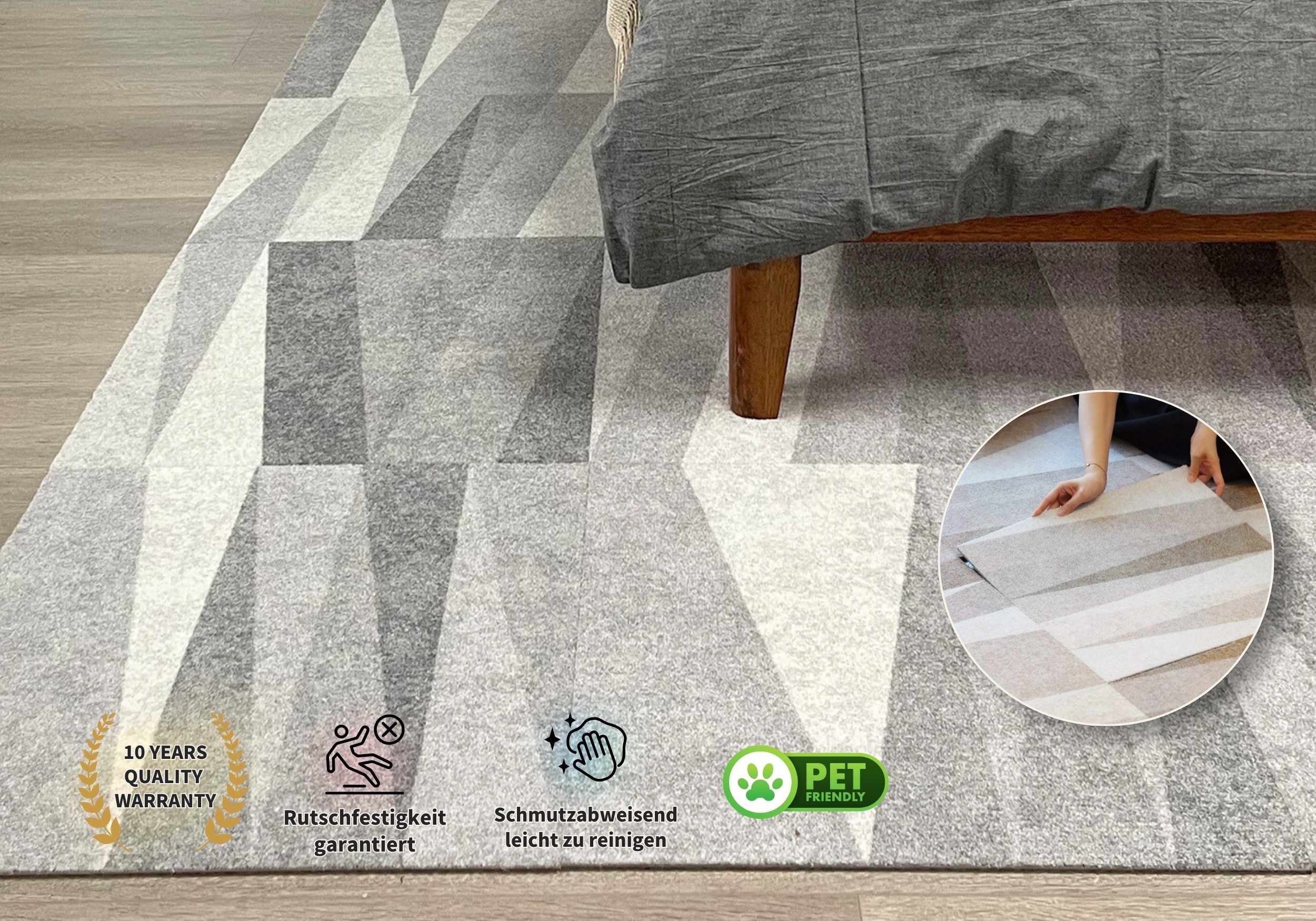 Simloveve Teppich Premium-Abnehmbare Teppichfliesen, 6 Stück, günstig online kaufen