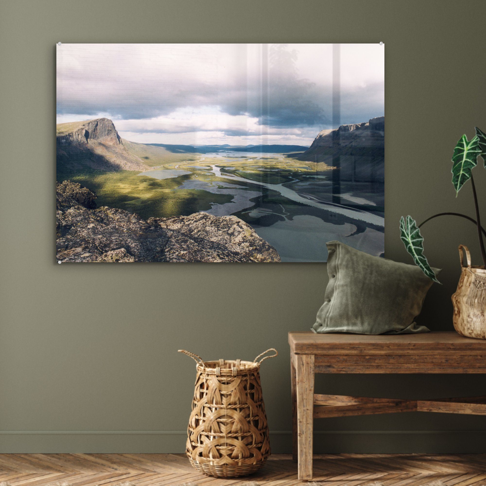 Wohnzimmer Dichte über Wolkendecke Sarek-Nationalpark St), Acrylglasbilder dem in MuchoWow Schweden, Acrylglasbild & Schlafzimmer (1
