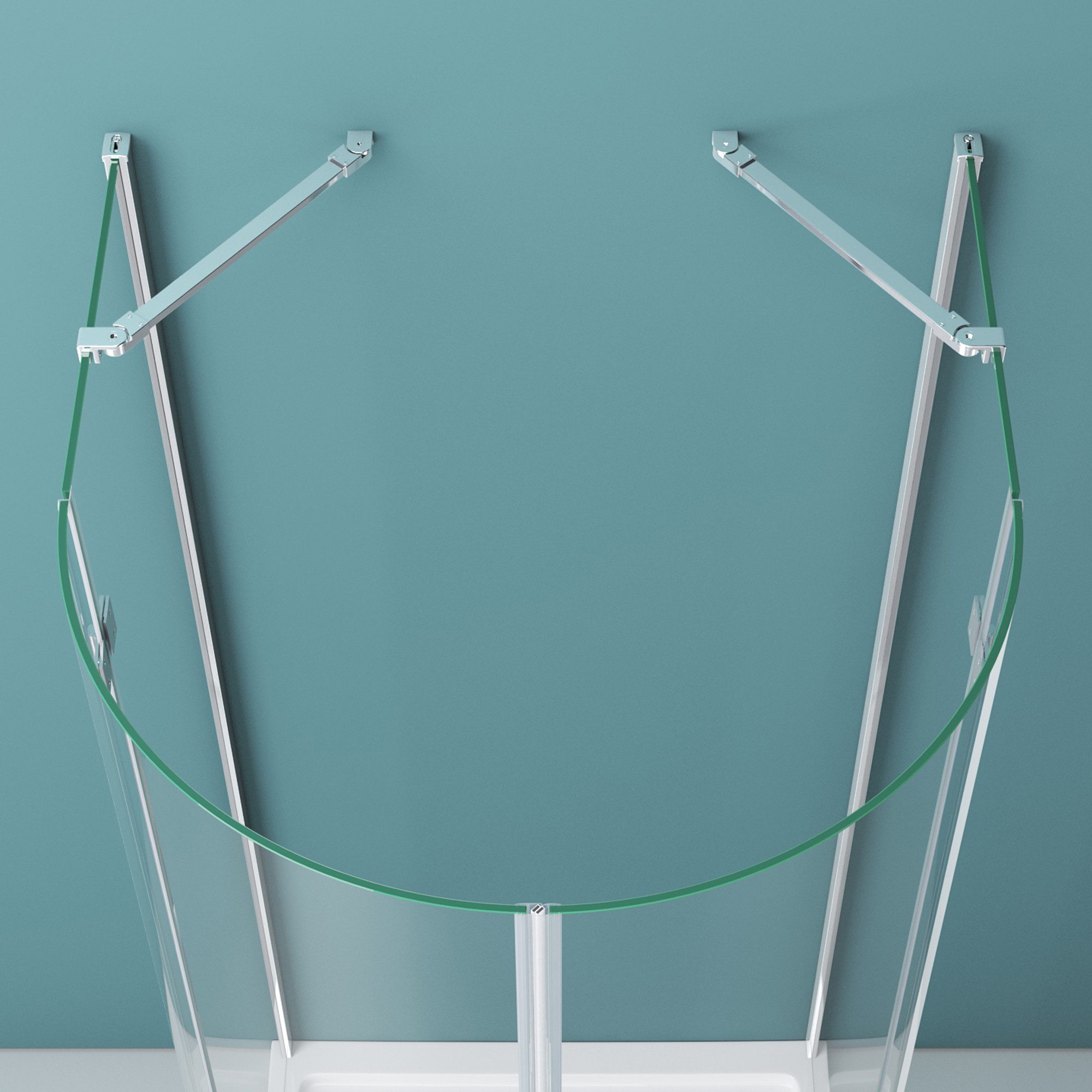 Mai & Mai Runddusche U-Form Duschkabine 6 mm ESG-Sicherheitsglas mit Nano-Beschichtung R03, BxT: 90x90 cm, Zwei Pendeltüren mit Lotus-Beschichtung und Abperl-Ef – Bild 5 von 5