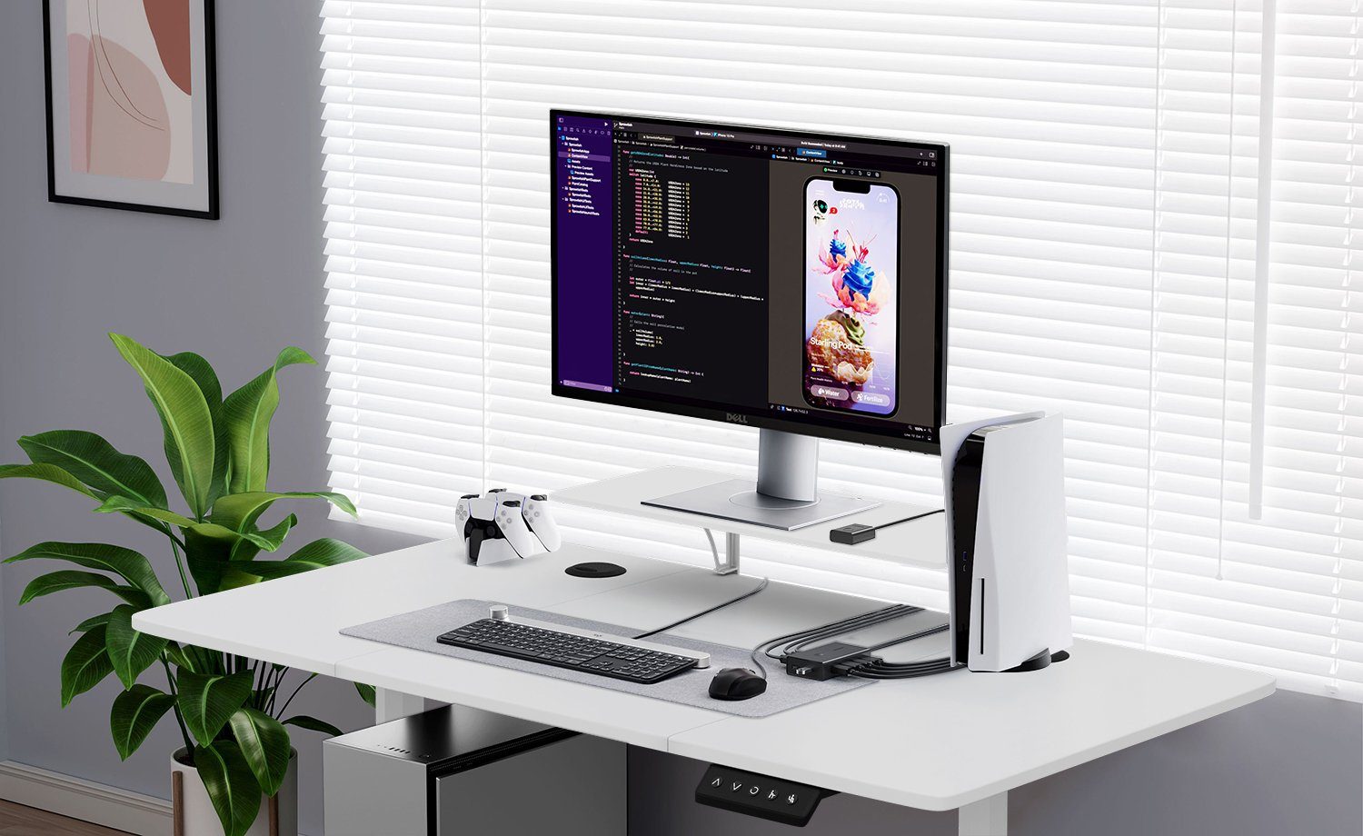 HOMALL Schreibtisch Höhenverstellbarer Schreibtisch mit Monitorständer günstig online kaufen