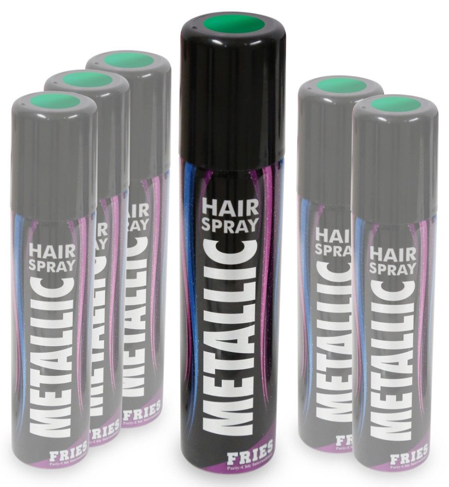 Fries Haarfarbe Metallic Color Haarspray 100 ml Pink Bronze Rot Blau Grün Lila, Metallic-Haare für jeden Partylook