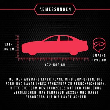 SAFERIDE Autoplane Autogarage Vollgarage Auto Schutzhülle Car Cover Autoabdeckung Atmungs (Sedan 472-500 cm Länge), Verschiedene Größen Wasserdicht Atmungsaktiv