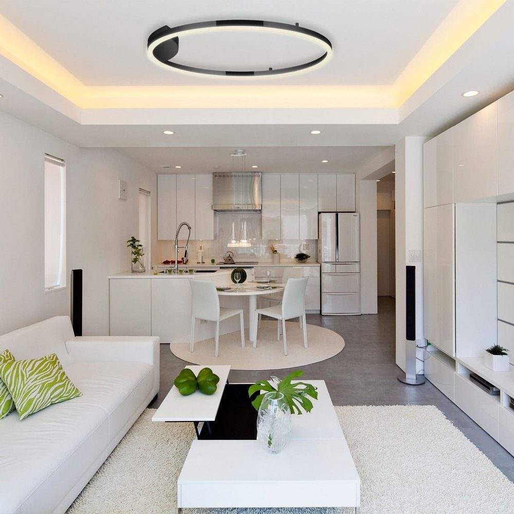 S Luce Deckenleuchte Ring L Led O 80cm Schwarz Otto