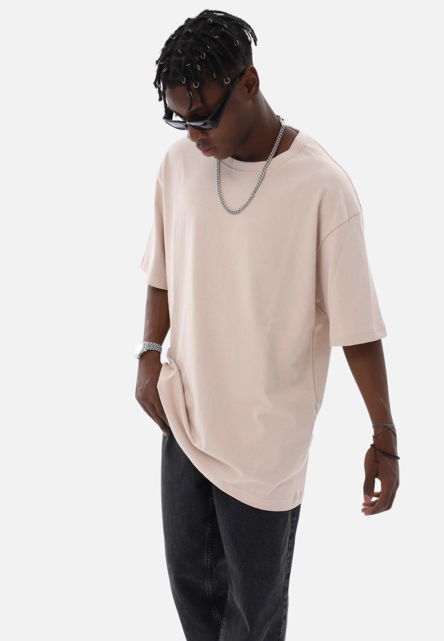 COFI Casuals T-Shirt - Oversize T-Shirt - Heavy Weight Basic Shirt (1-tlg) aus 100% Baumwolle