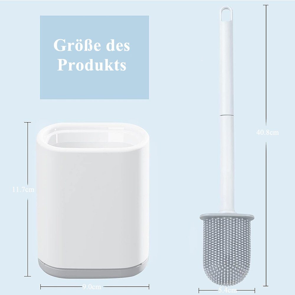 NUODWELL Badaccessoire-Set WC-Bürste Silikon,Flexibel Flache Toilettenbürst günstig online kaufen