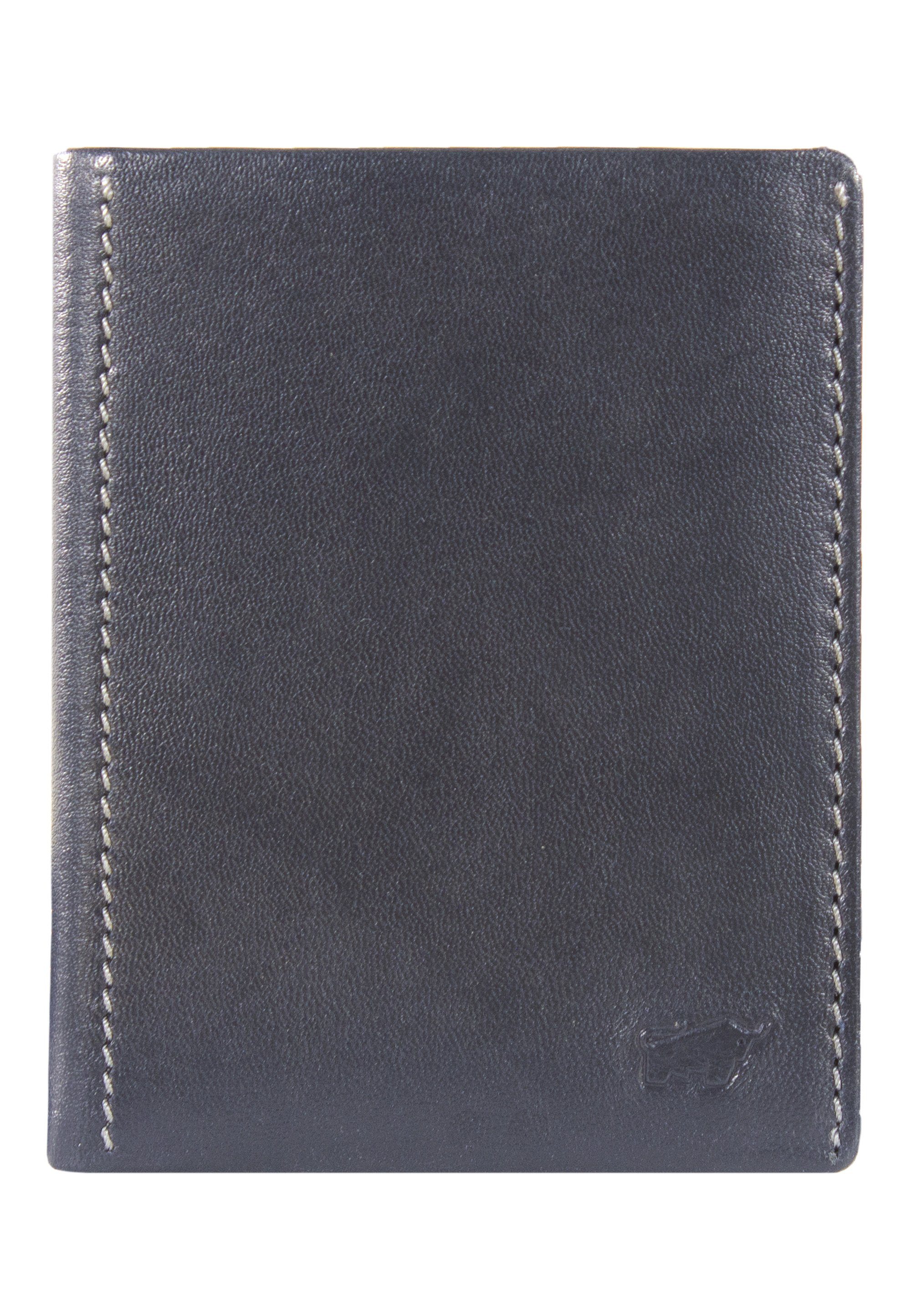 Braun Büffel Brieftasche HENRY, im blau Hochkantformat