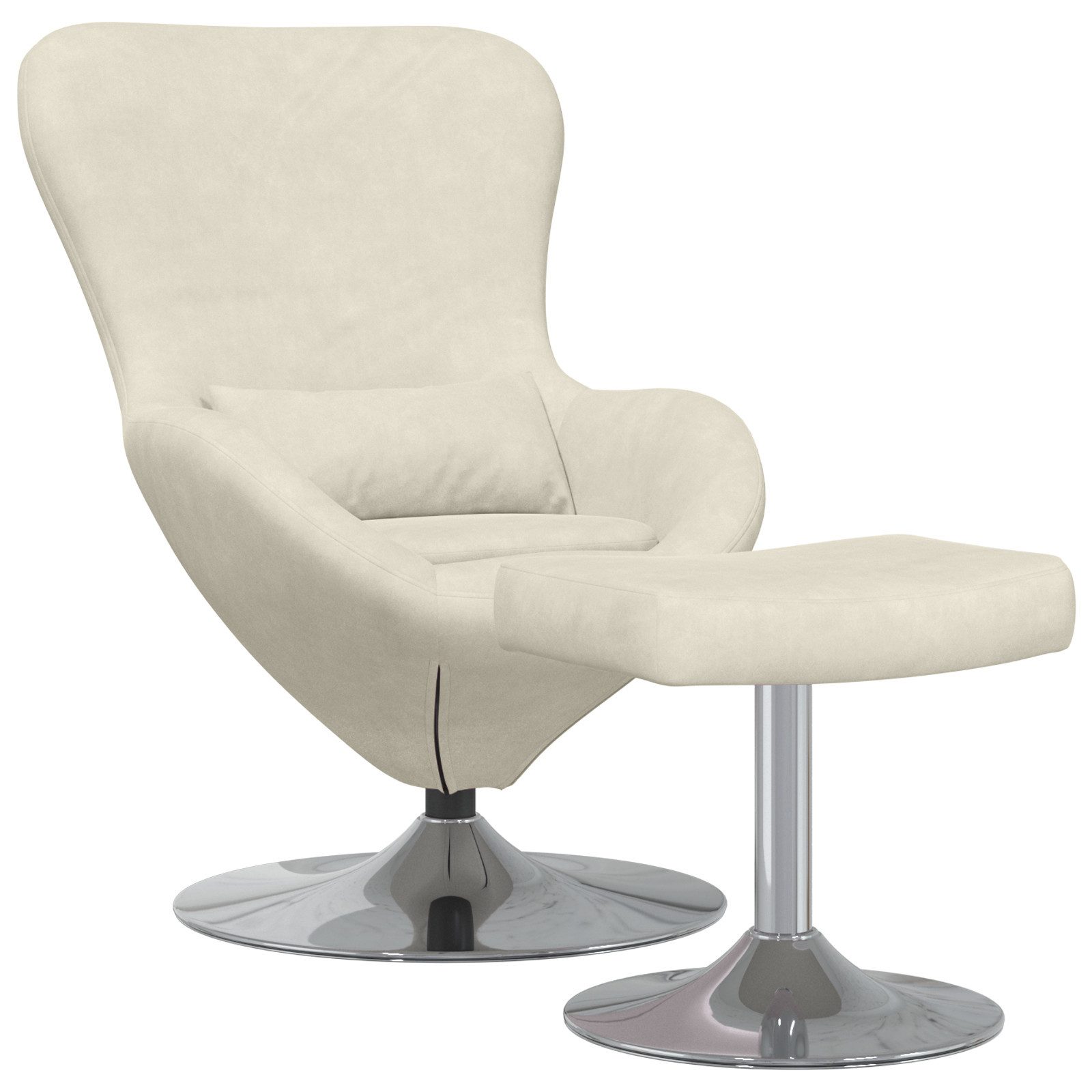 vidaXL Sessel Schalenstuhl mit Fußhocker Creme günstig online kaufen