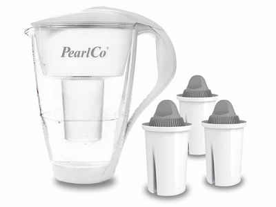 PearlCo Wasserfilter PearlCo Glas Wasserfilter Inkl. 3 Protect Plus Filterkartuschen